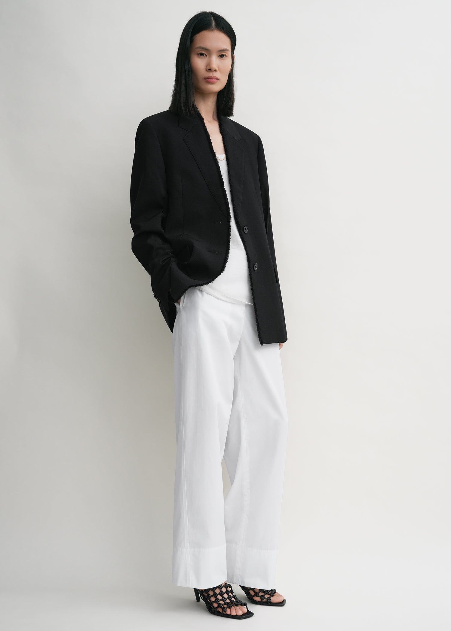 Raw lapel jacket black - 2
