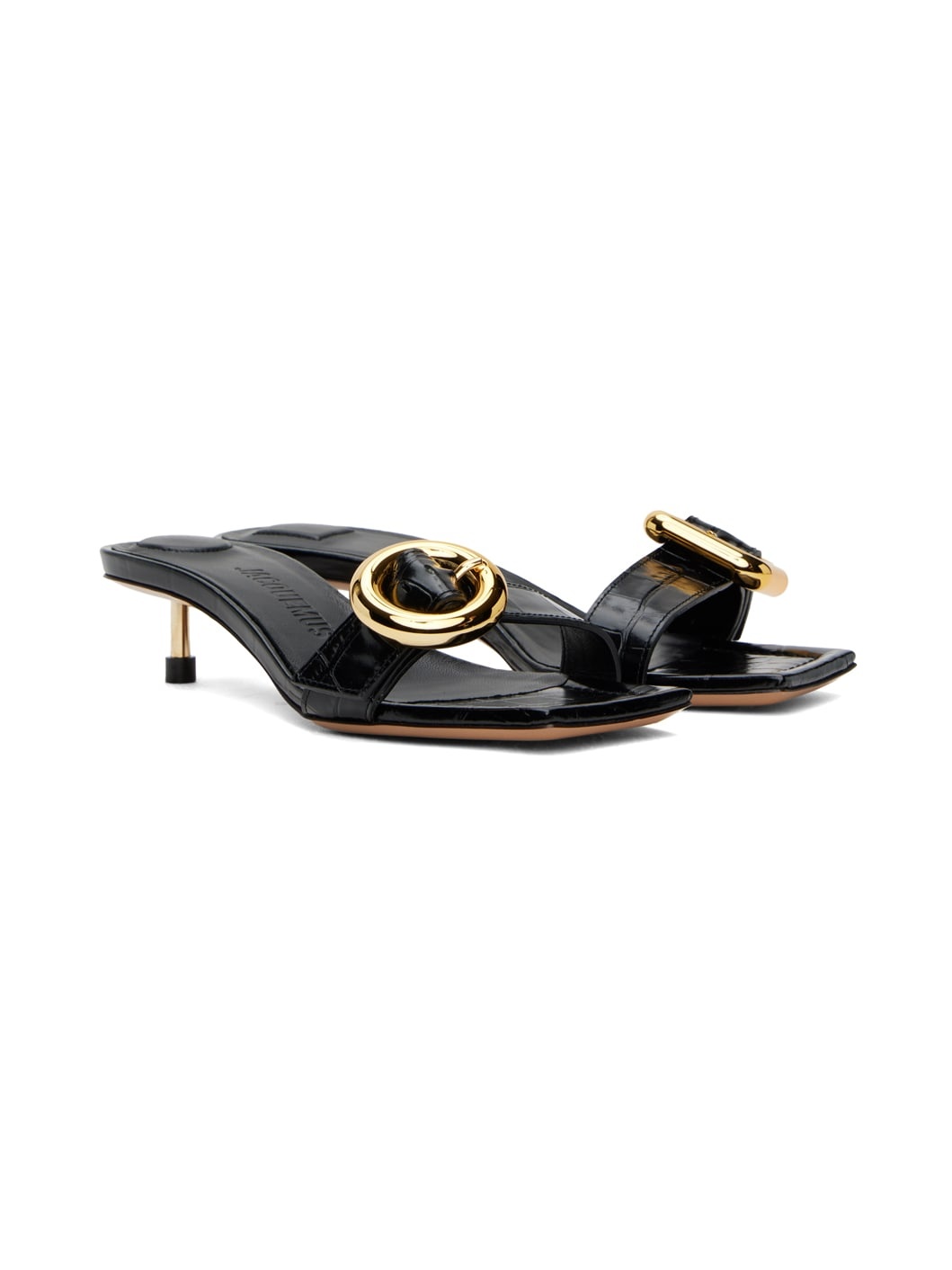 Black 'Les sandales Regalo basses' Heeled Sandals - 4