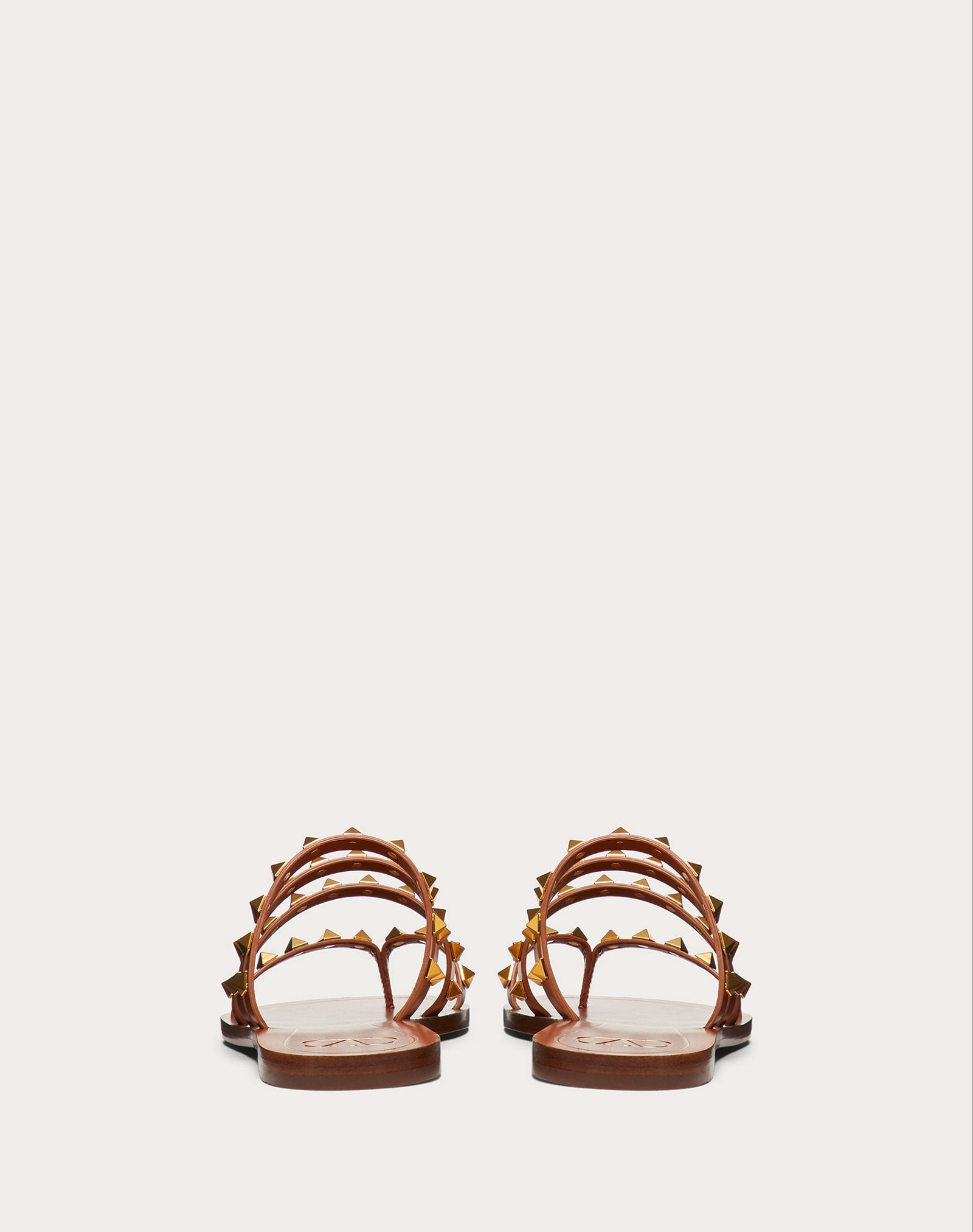 Rockstud Flair calfskin flat slide sandal - 3