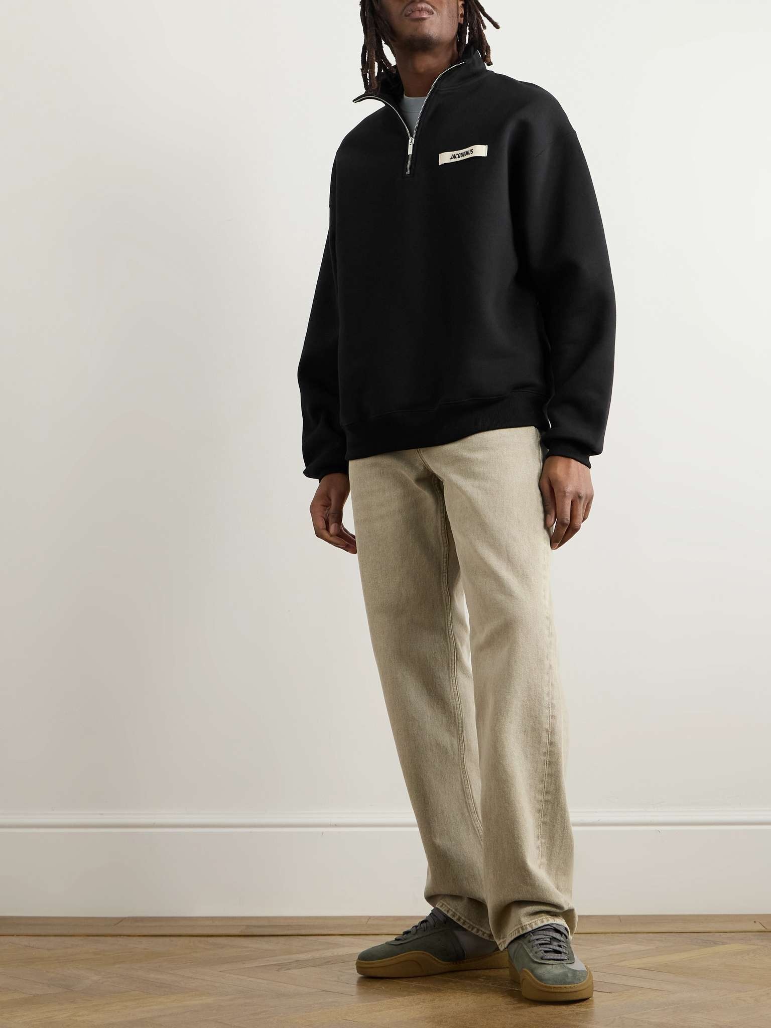 Logo-Appliquéd Cotton-Jersey Half-Zip Sweatshirt - 2