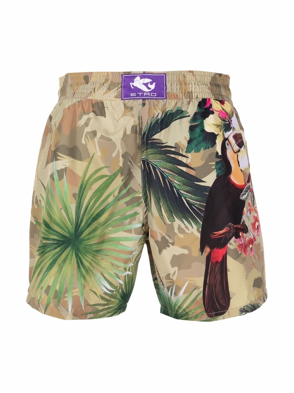 bird-print swim shorts - 2