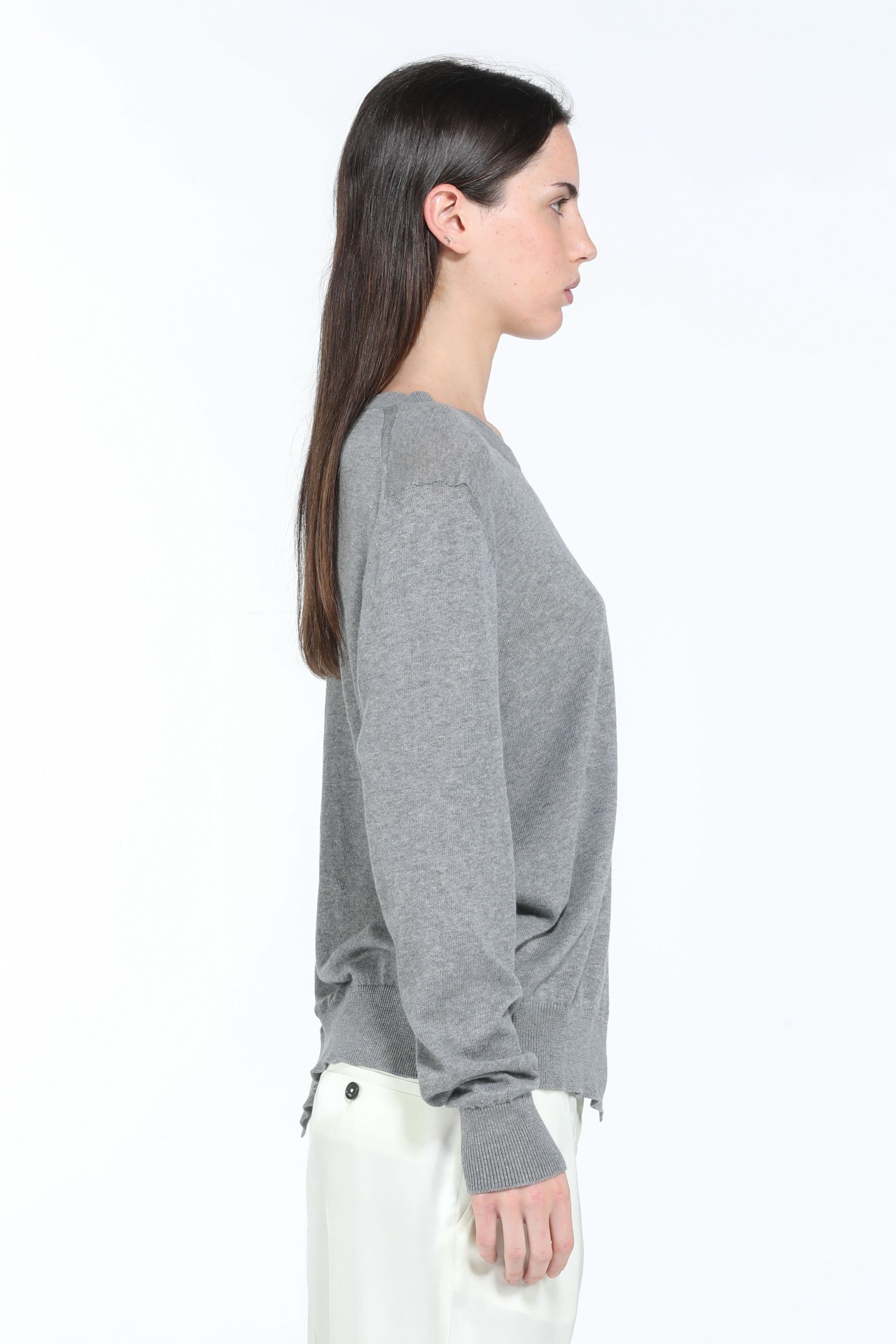 ASYMMETRIC COTTON SWEATER - 3