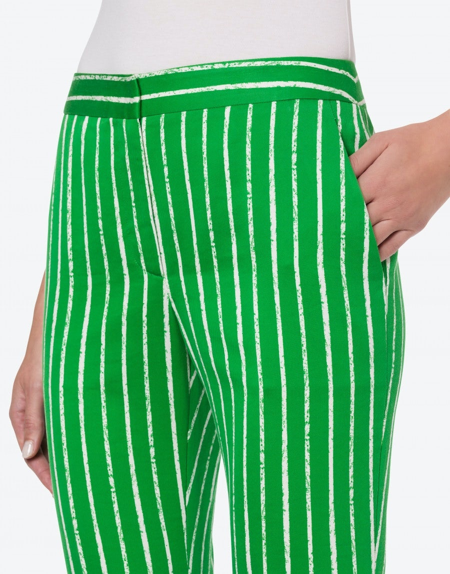 PINSTRIPES PRINT TWILL TROUSERS - 4