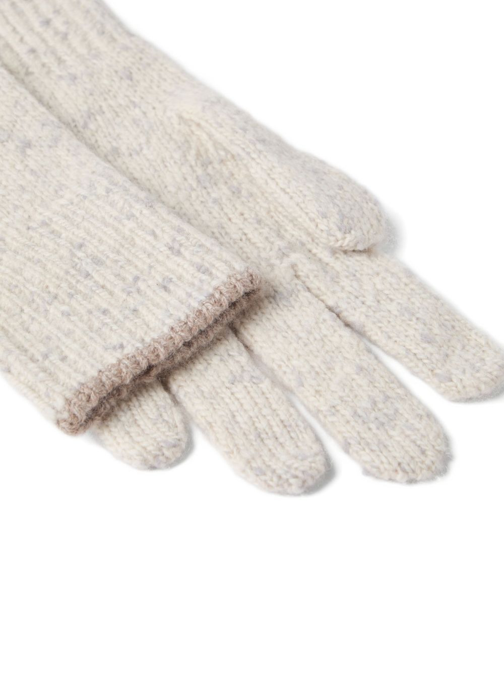 ribbed-cuff knit gloves - 2
