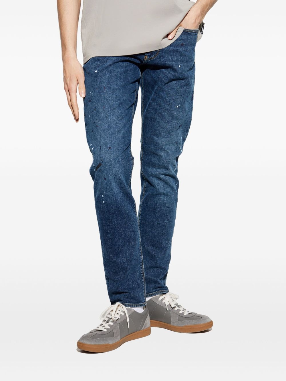 paint splatter-print jeans - 3