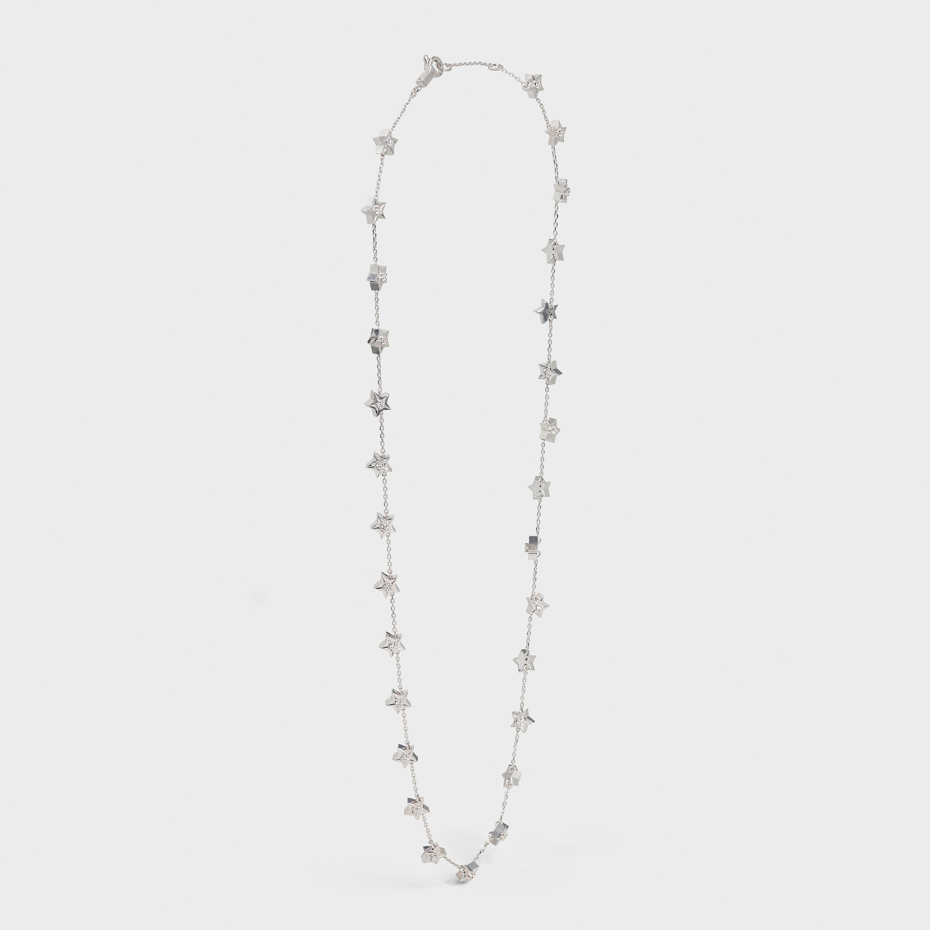 Etoile Celine Multi Stars Necklace in White Gold and Diamonds - 3