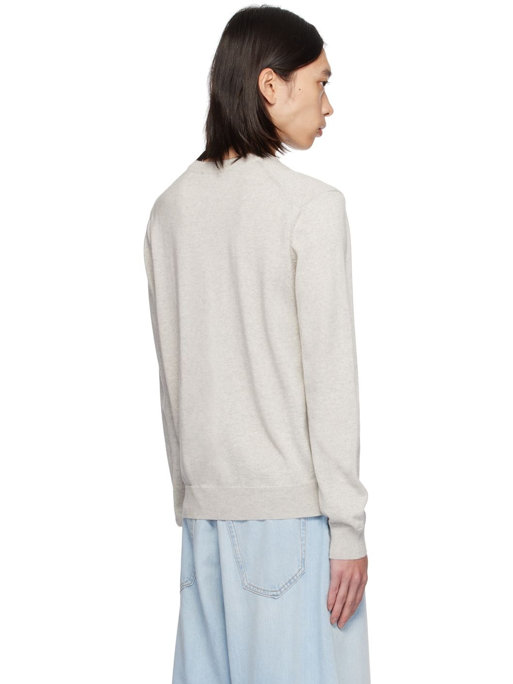 Gray Bold Fox Head Sweater - 3