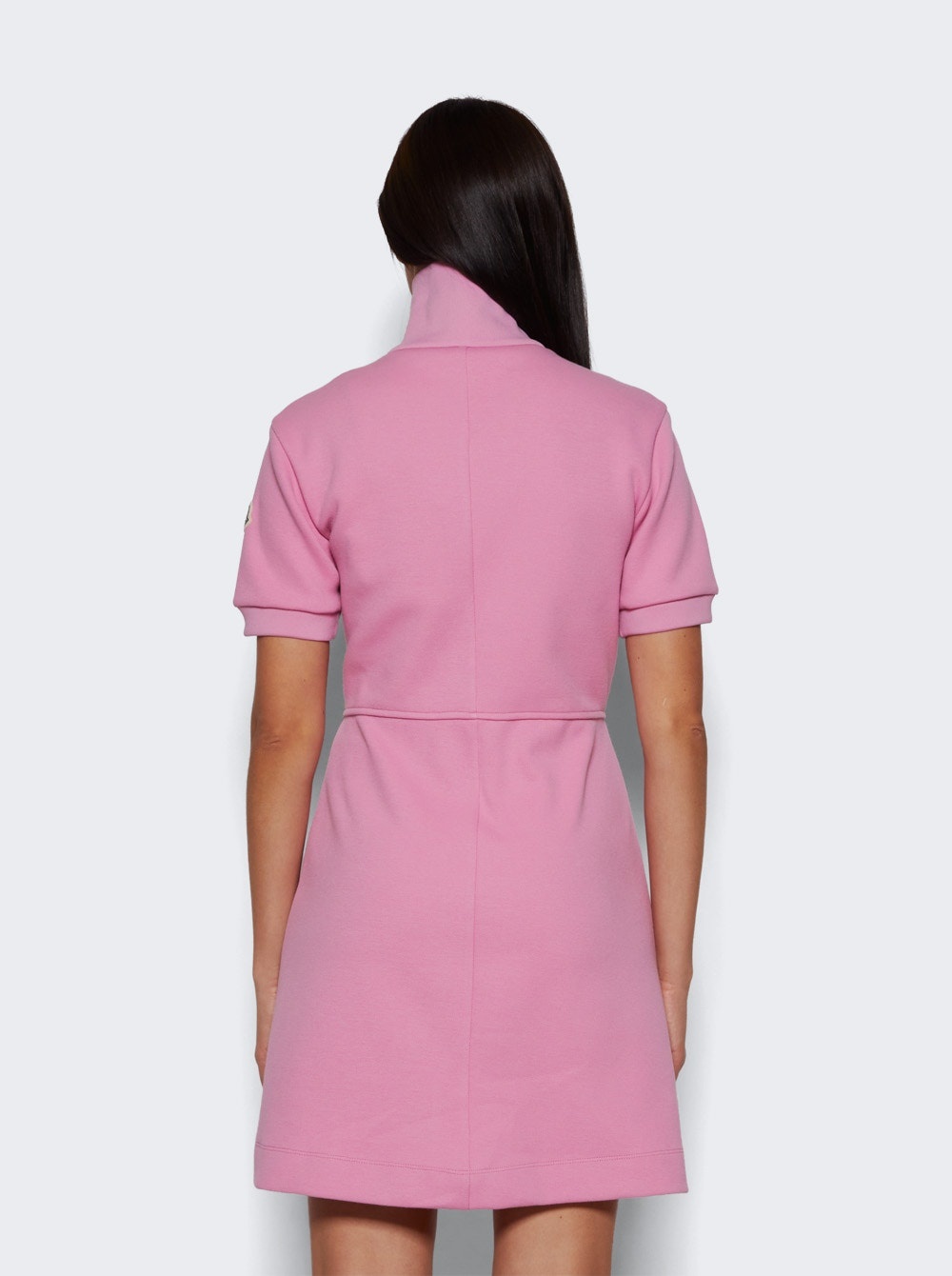 Short Sleeve Zip-Front Mini Dress Pink - 5