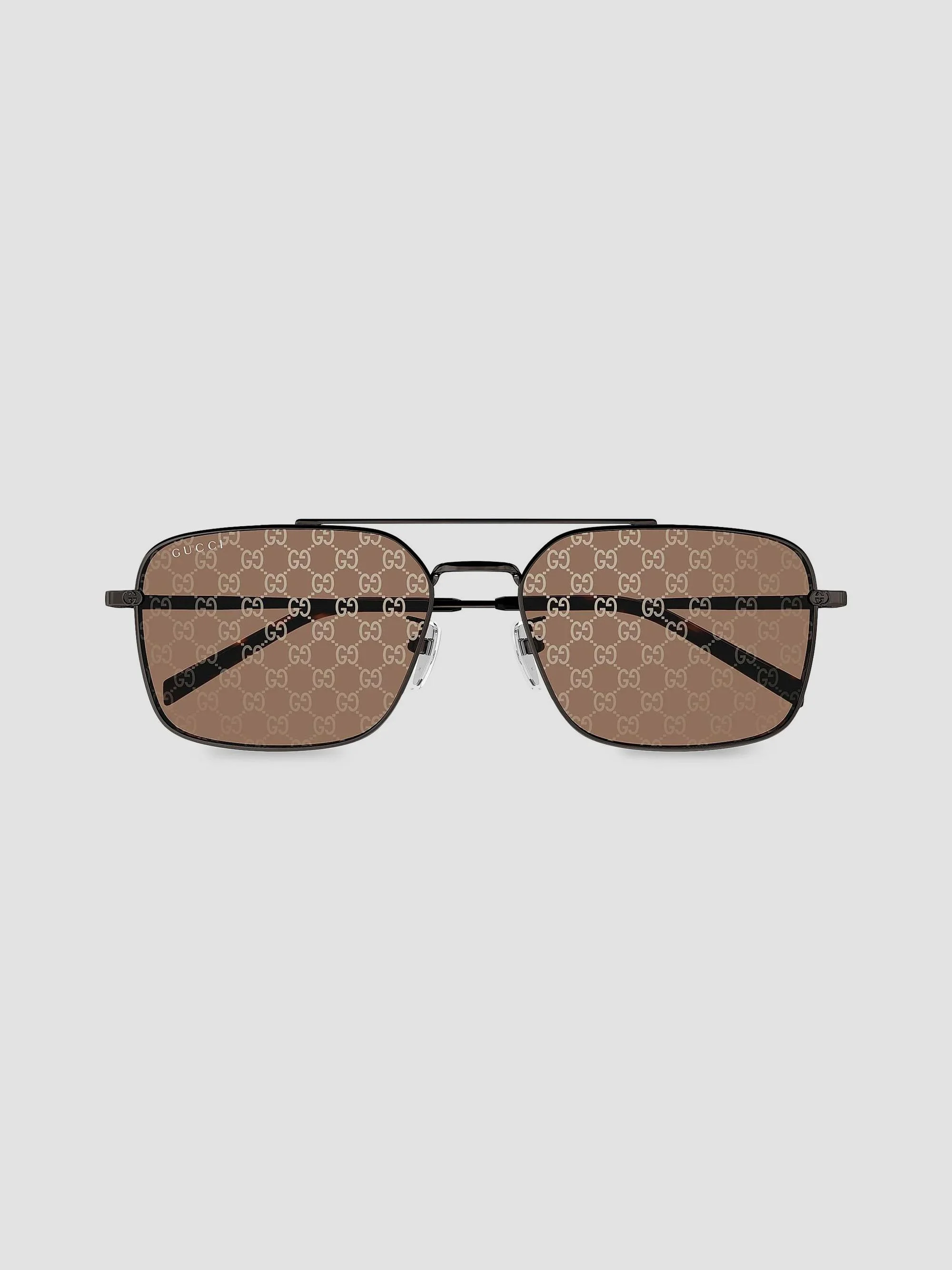 Men's Petit GG 58MM Aviator Sunglasses - Grey Brown - 1