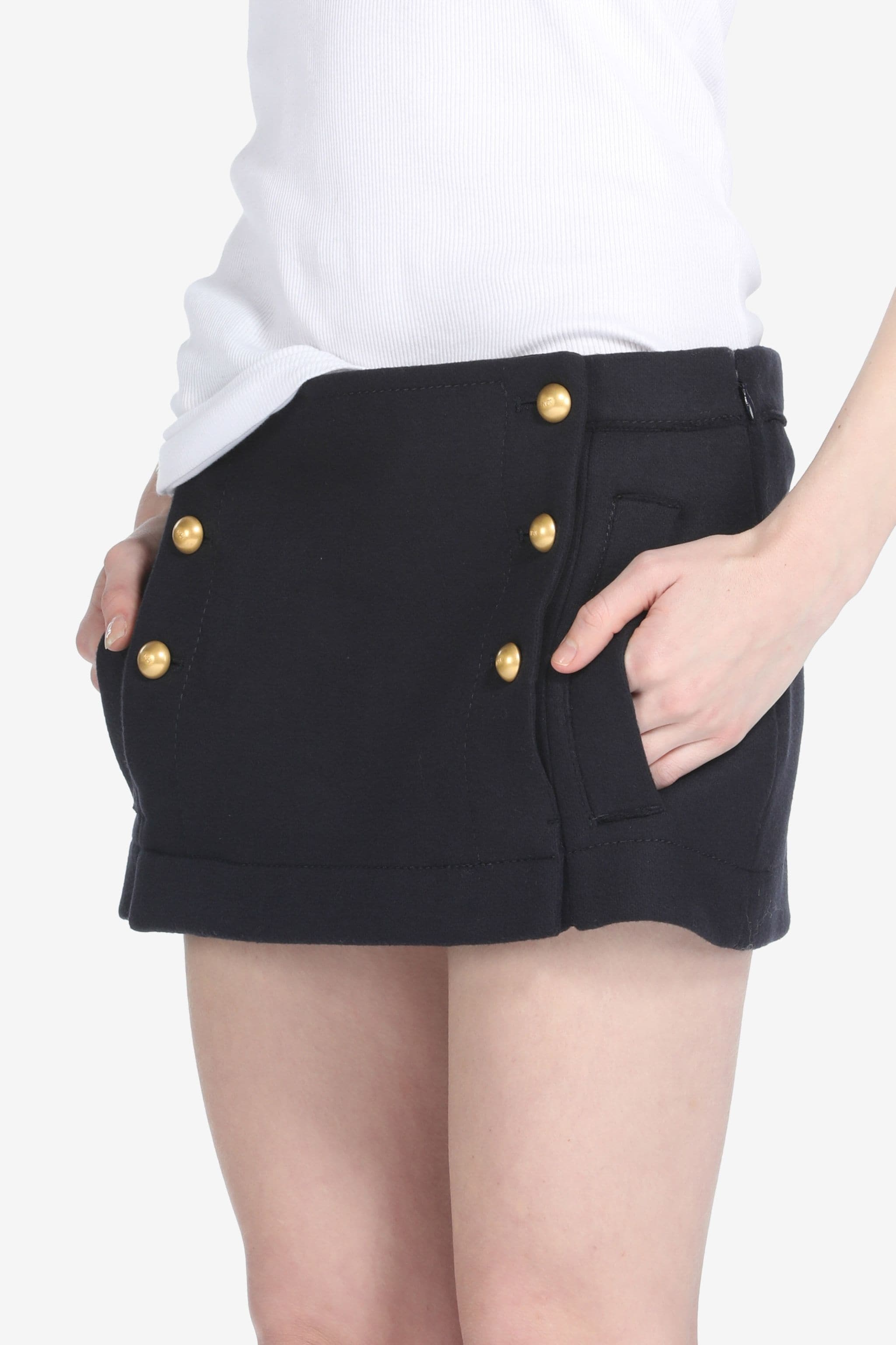 BUTTON-EMBELLISHED MINI SKIRT - 5