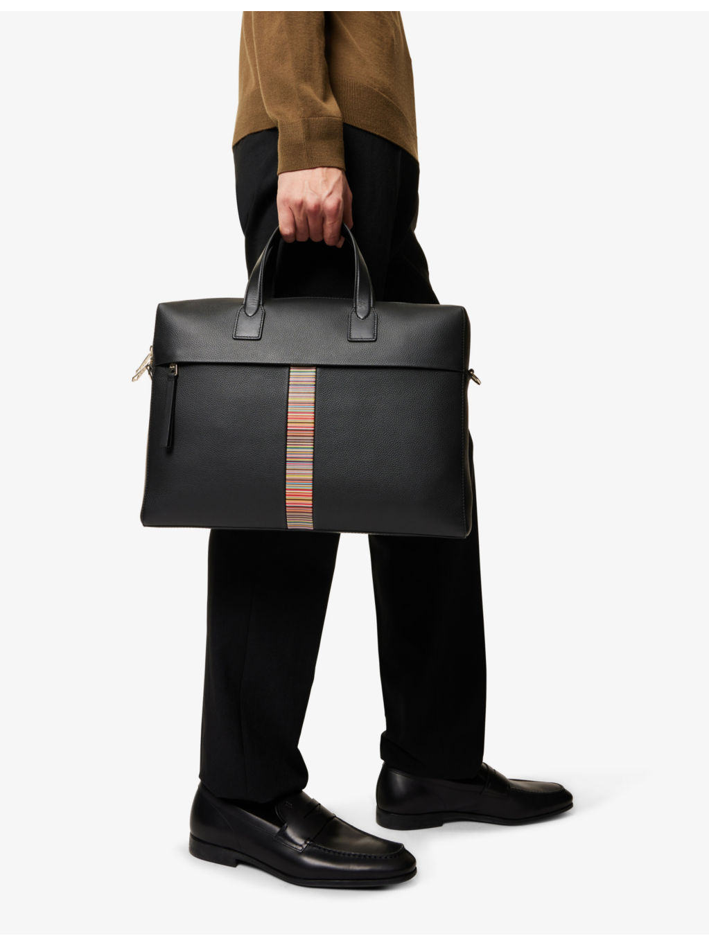 Signature Stripe Business double-zip leather folio - 3