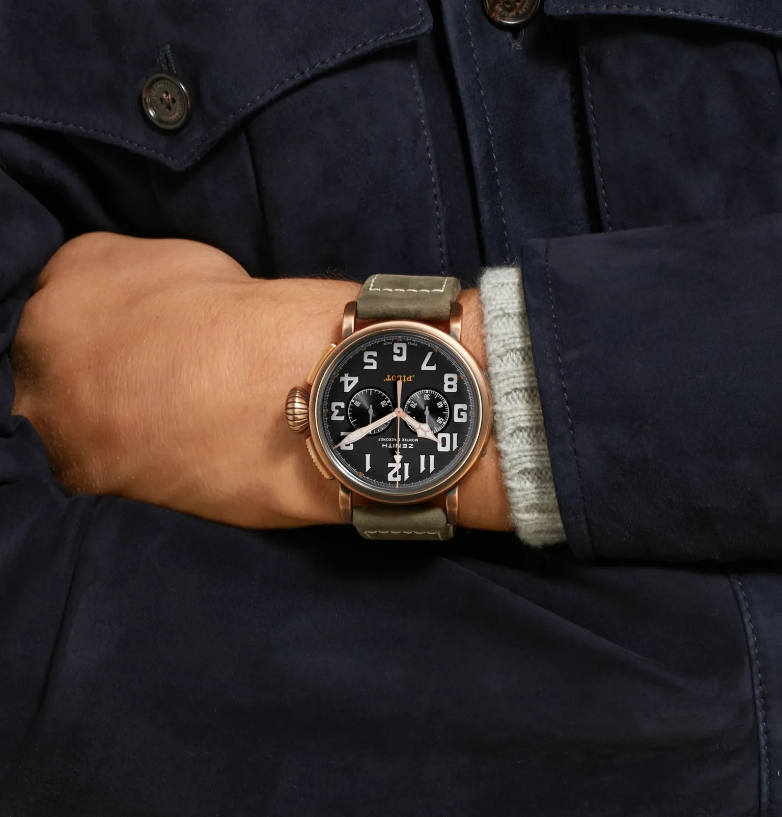 Pilot Type 20 Extra Special Automatic Chronograph 45mm Bronze and Nubuck Watch, Ref. No. 29.2430.406 - 2