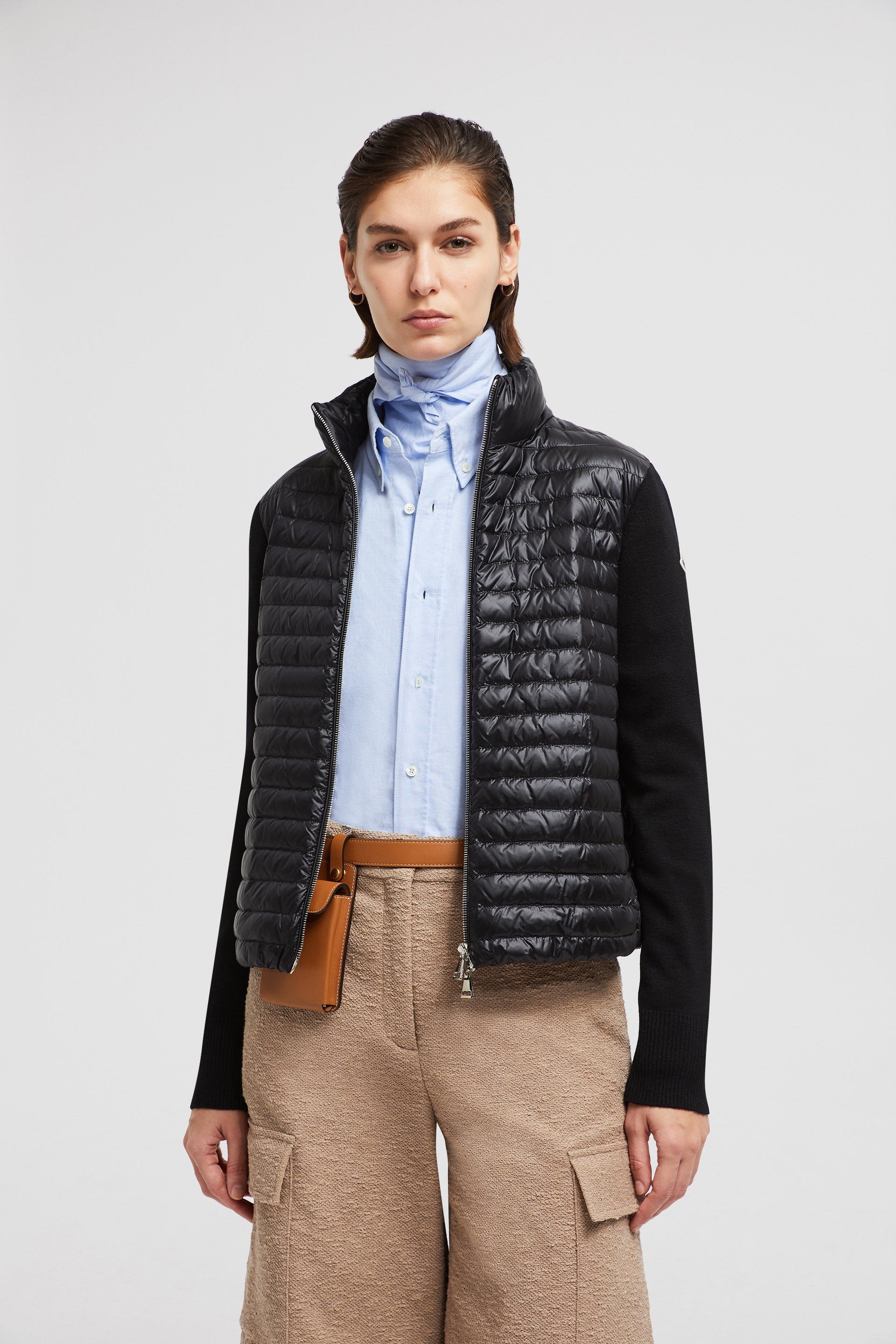 Padded Wool Zip-Up Cardigan - 2