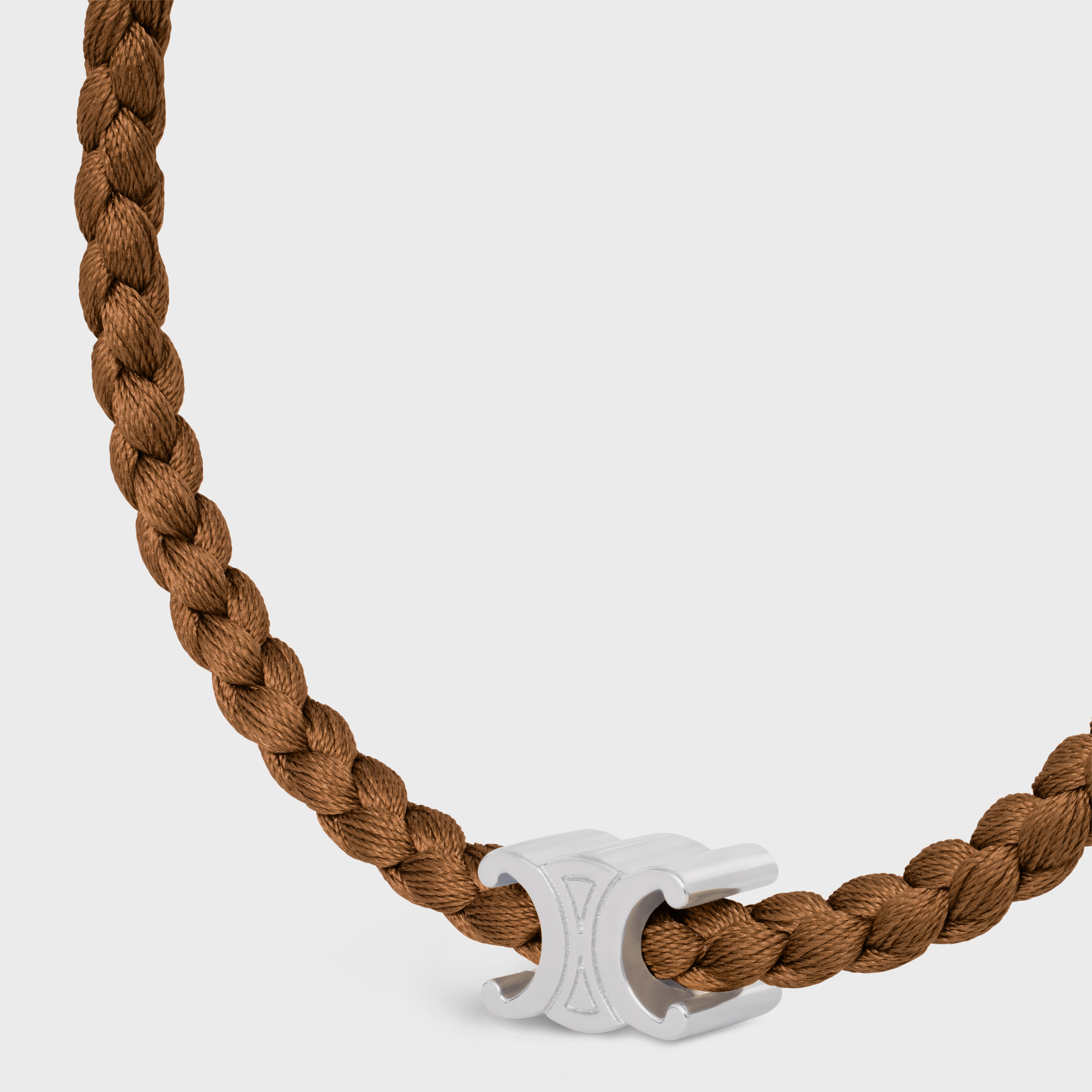Triomphe Beach Bracelet in Silk and Brass with Rhodium Finish - 2
