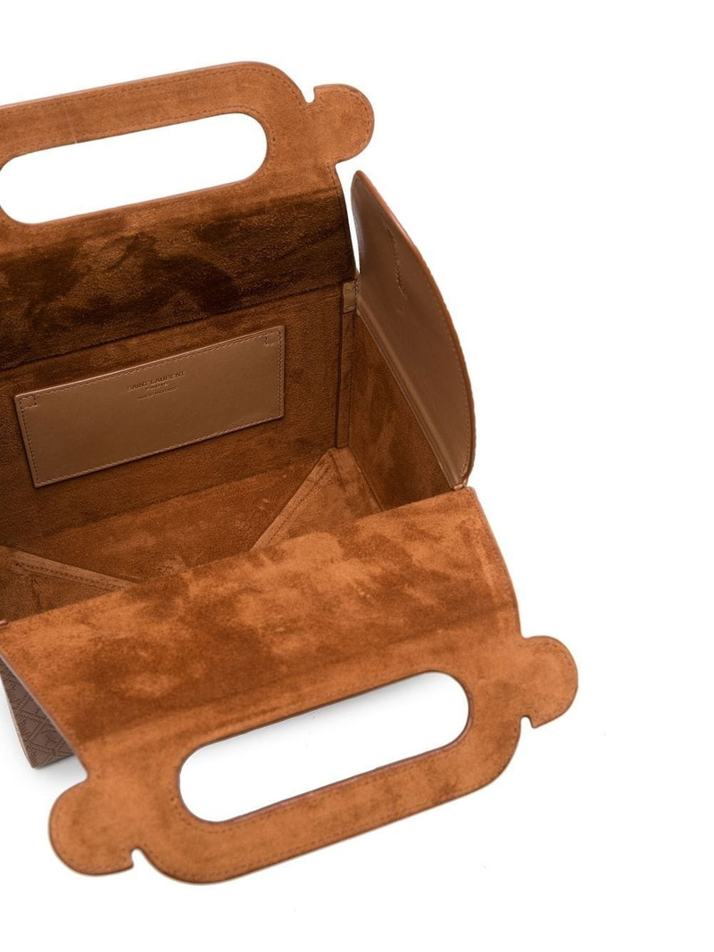 debossed-monogram leather tote bag 5