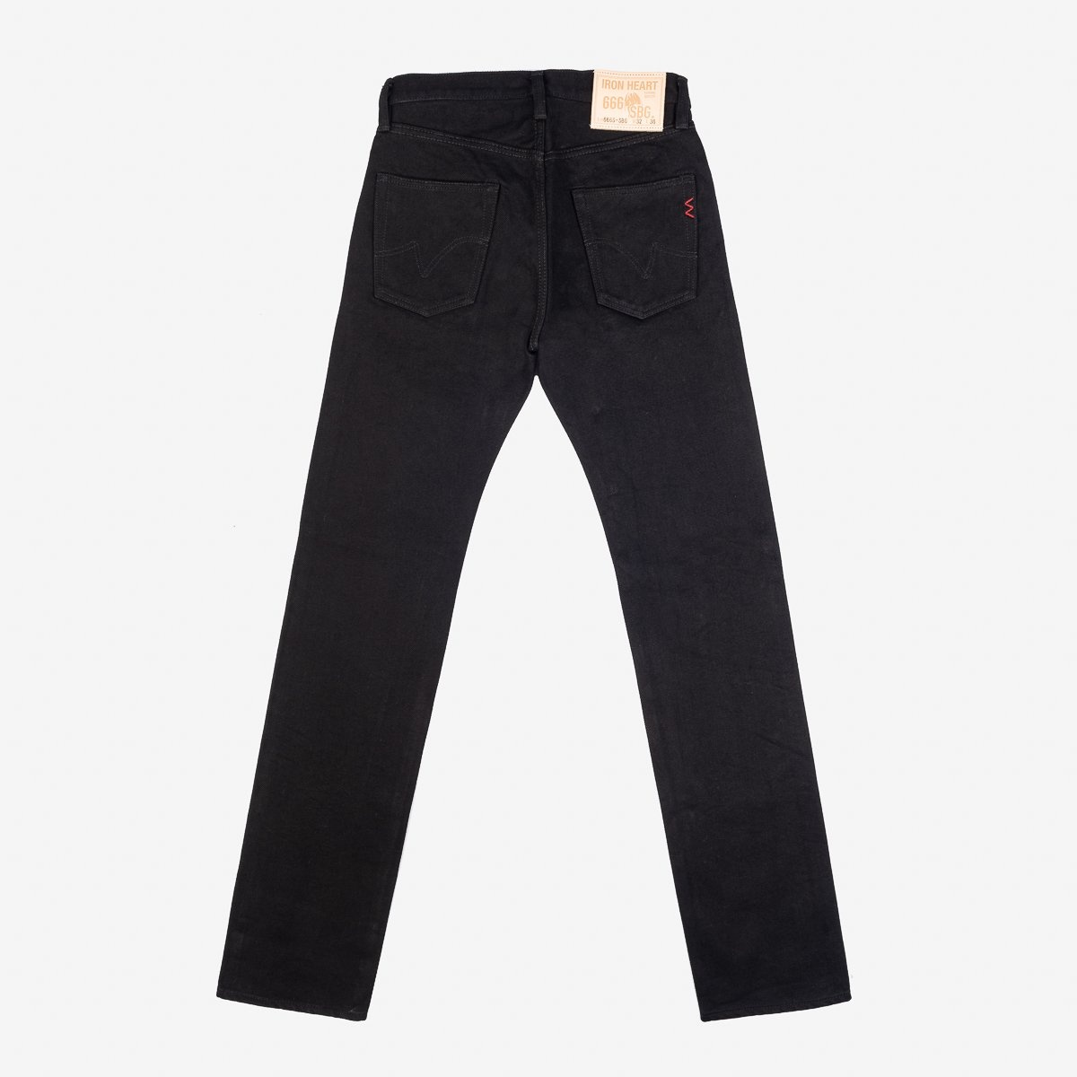 IH-666S-SBG 21oz Selvedge Denim Slim Straight Cut Jeans -  Superblack (Fades To Grey) - 4