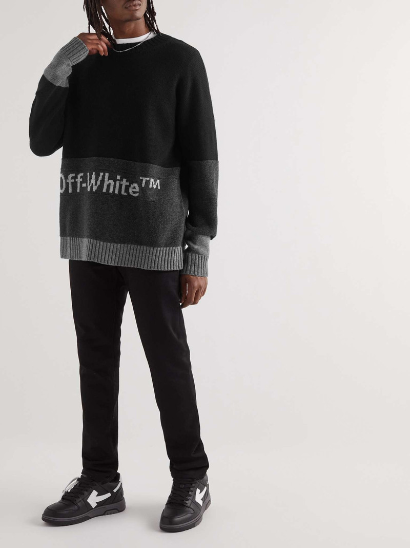 Off-White Logo-Intarsia Colour-Block Wool Sweater outlook