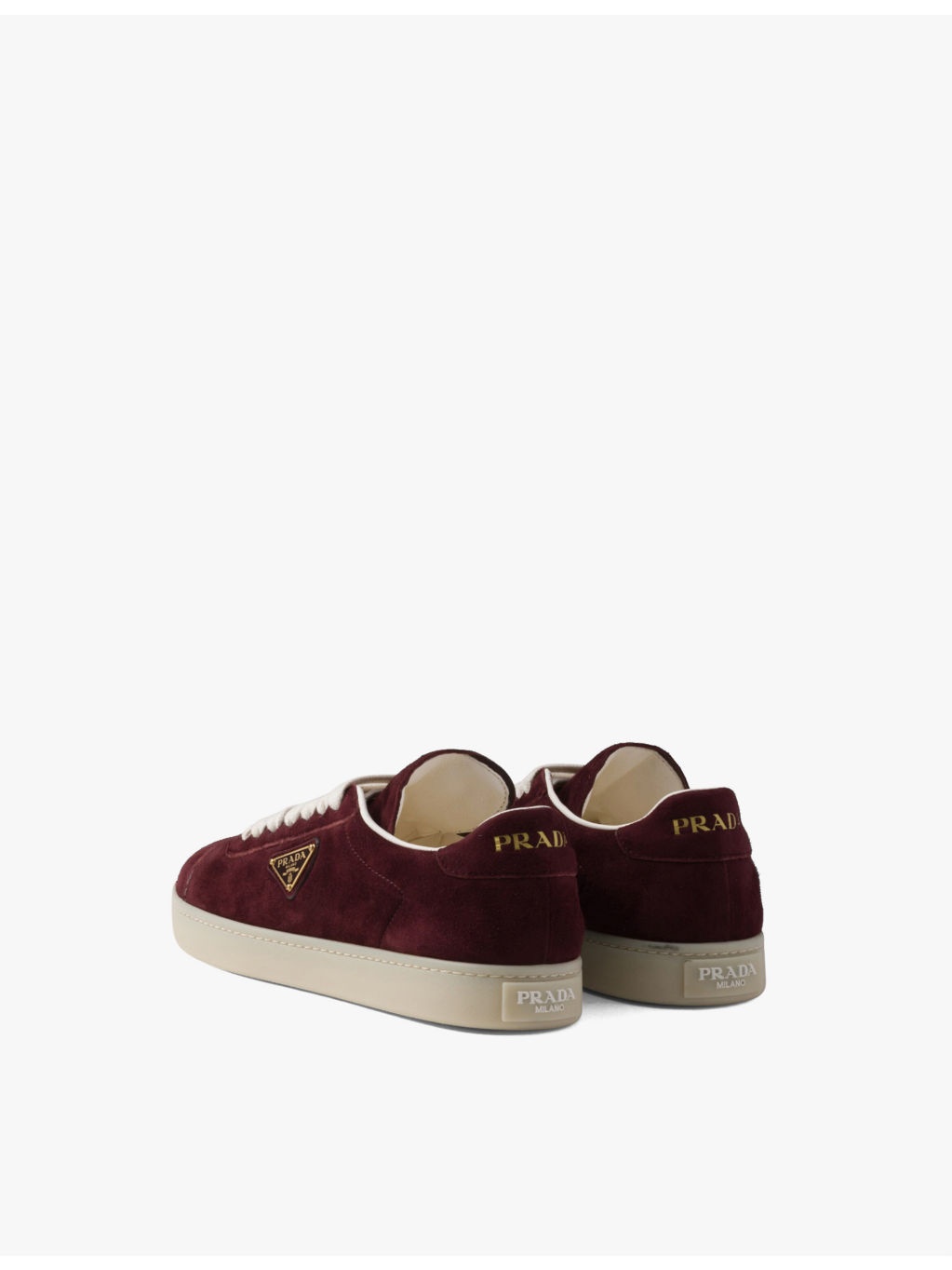Triangle-logo suede low-top trainers - 4