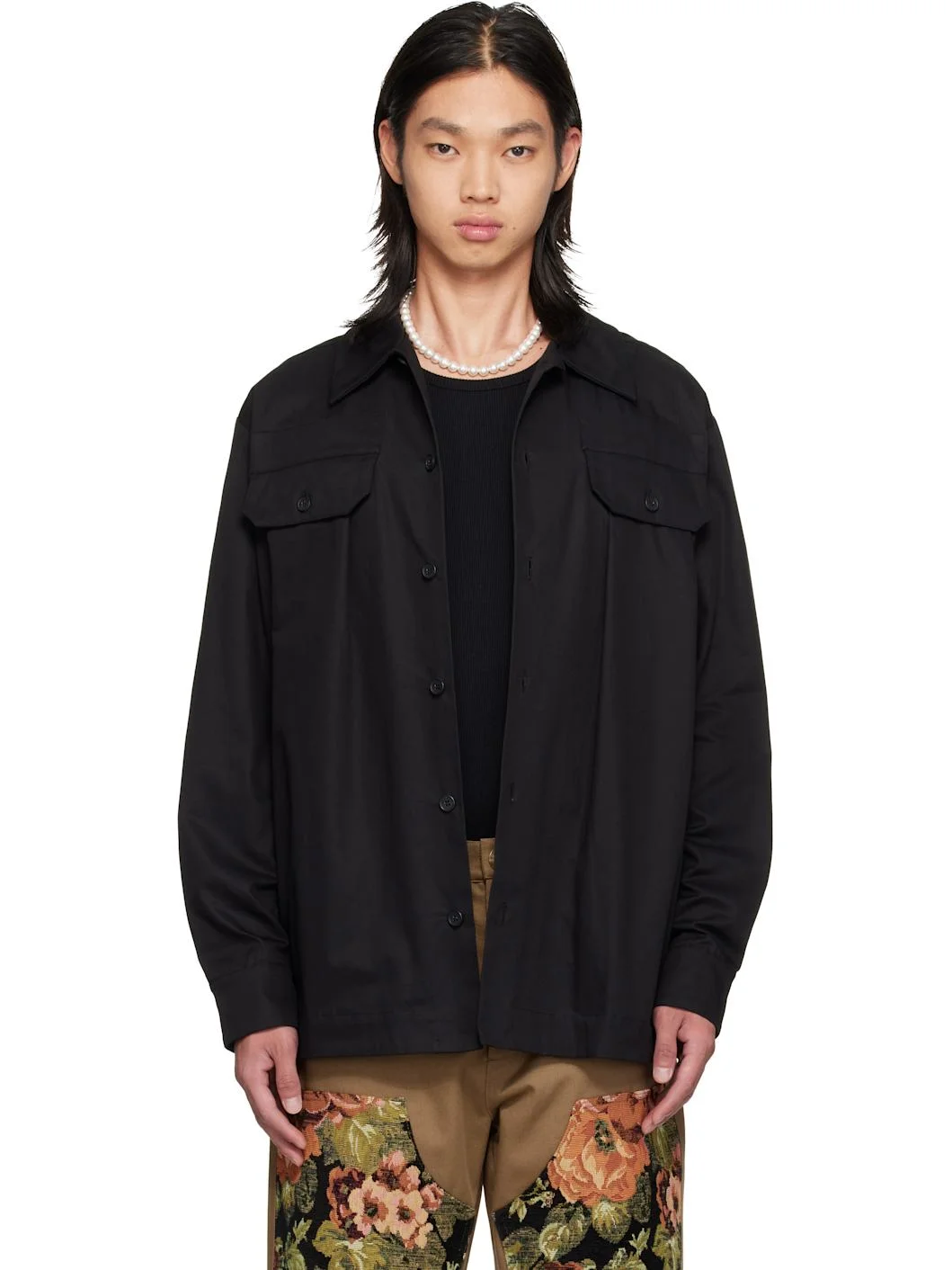 Black Military Overshirt - 1