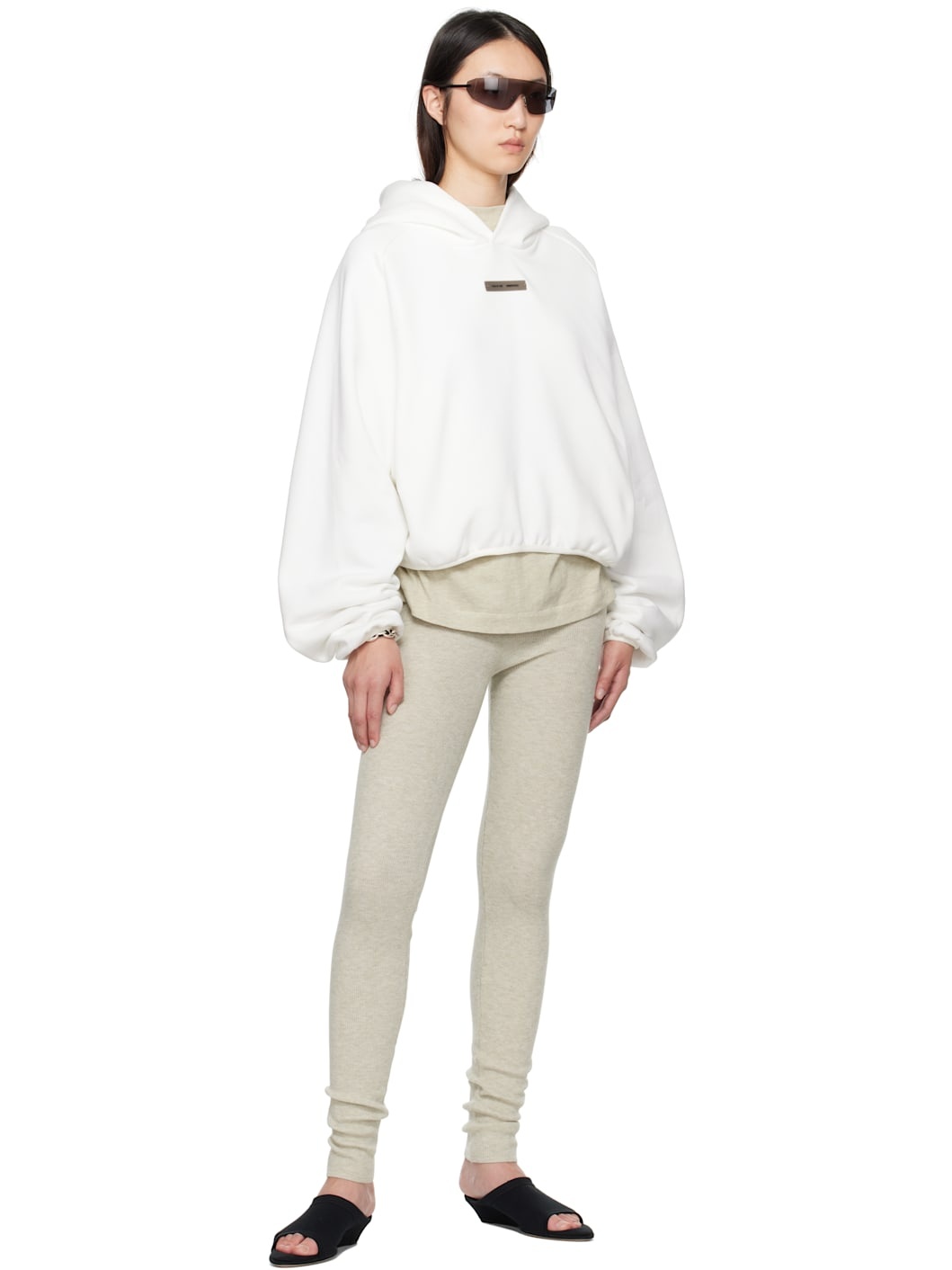 White Modern Fit Hoodie - 4