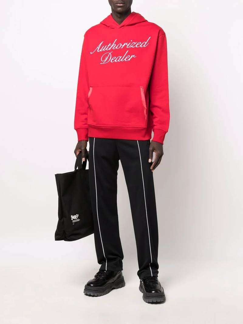 Just Don slogan print hooded sweatshirt outlook