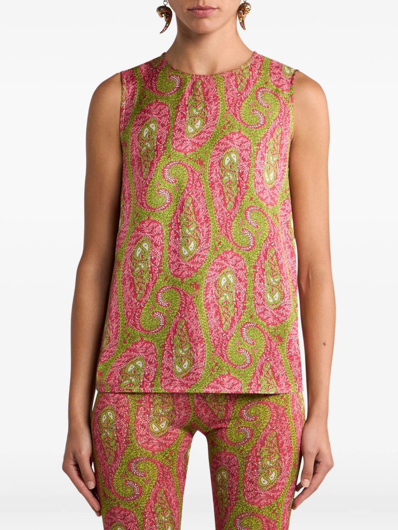 Etro Etro Paisley Foliage Motif Twill Top outlook