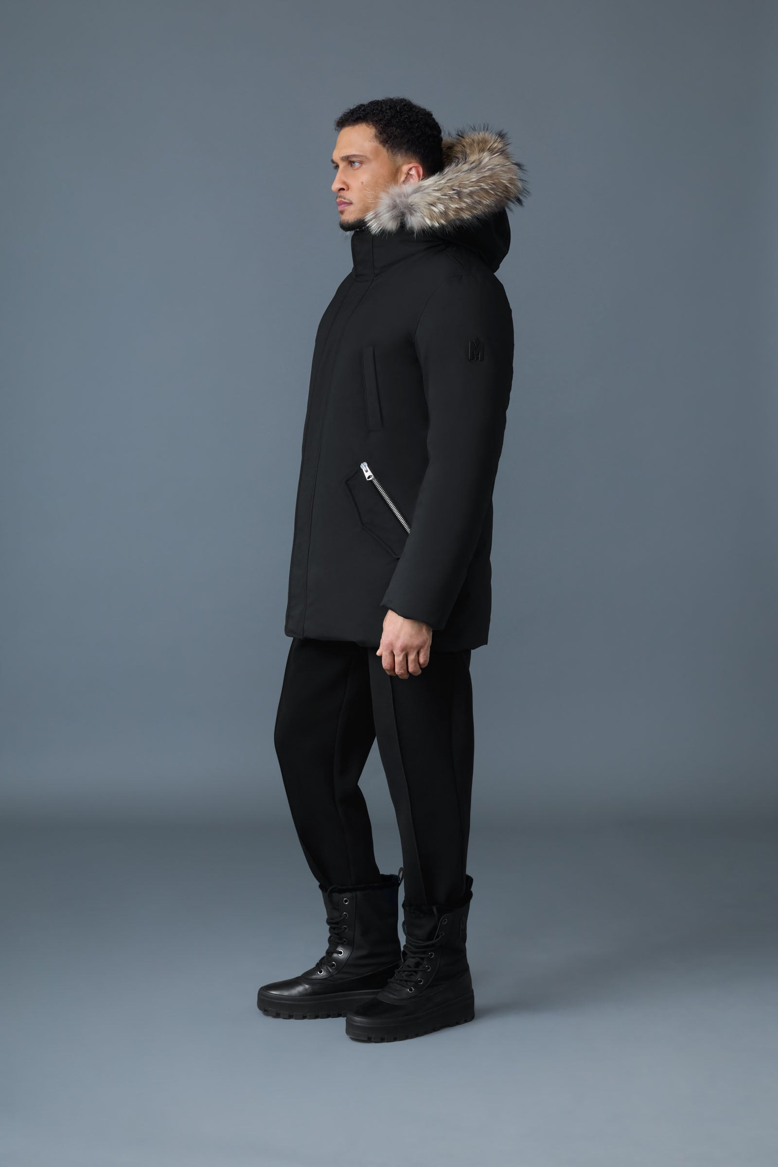 EDWARD 2-in-1 down parka with hooded bib and natural fur for men - 3