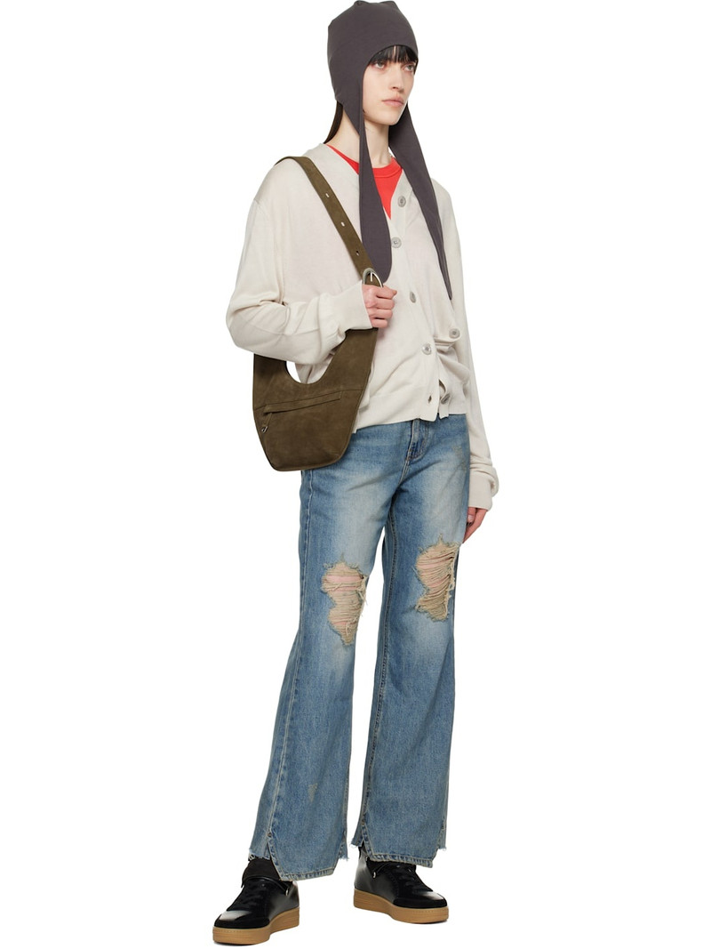 OPEN YY Gray Twisted Placket Cardigan outlook