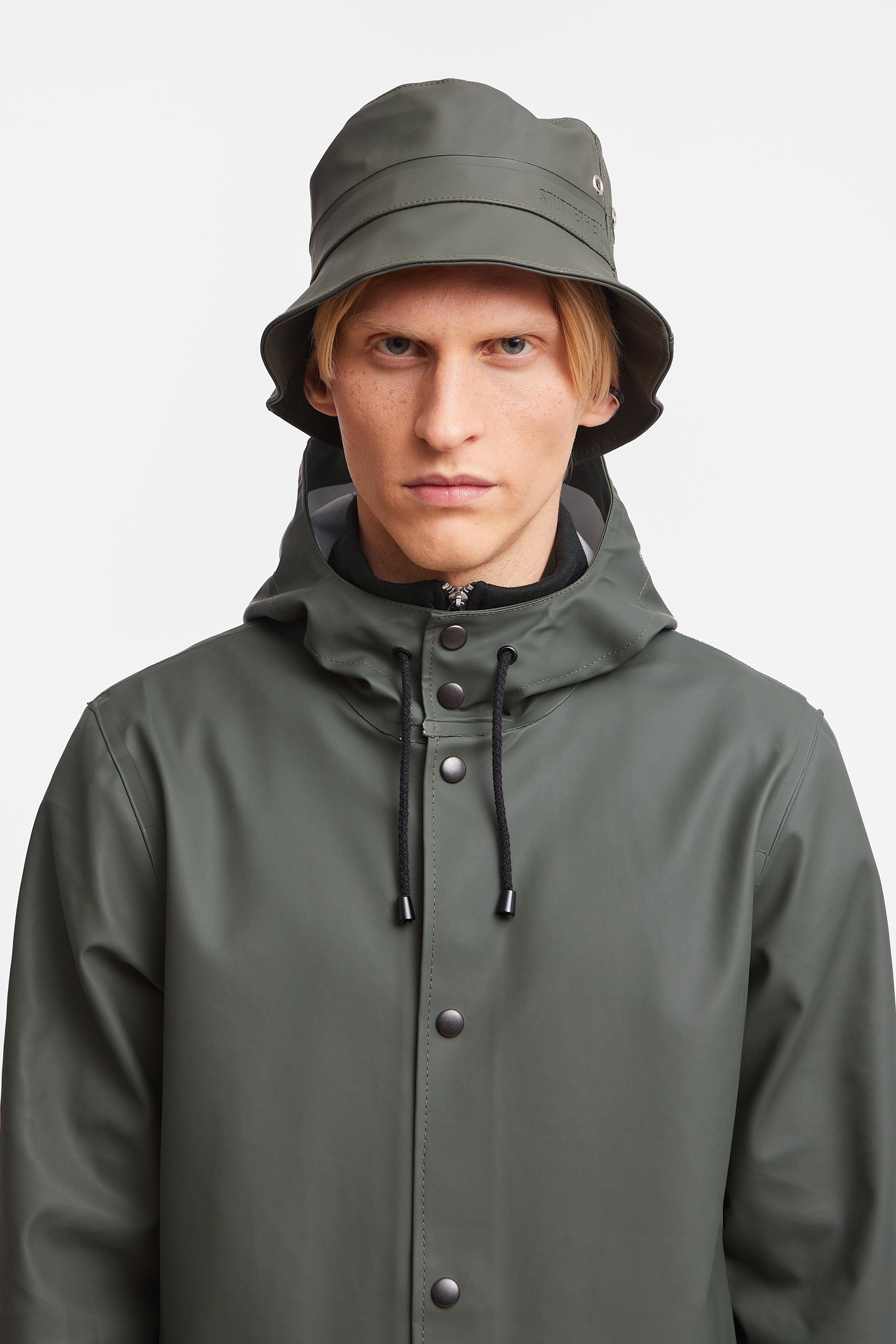 Stockholm Long Print Raincoat Green - 7
