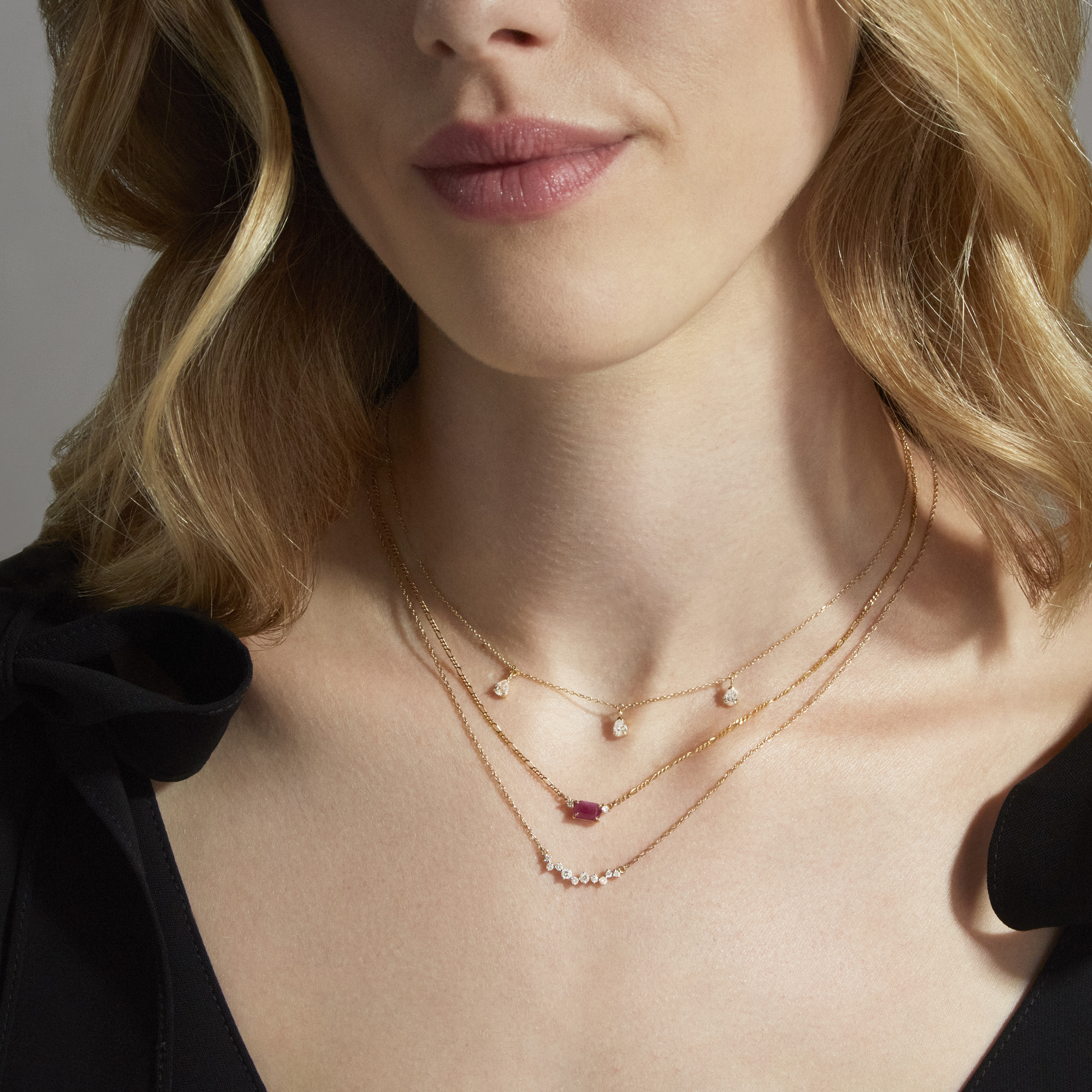 LAB-Created Diamond Droplets Necklace - 4