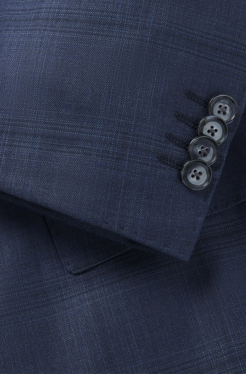 SLIM-FIT SUIT IN CHECKED WOOL AND SILK 9
