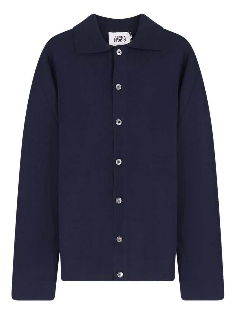 Alpha Studio buttoned collared cardigan 1