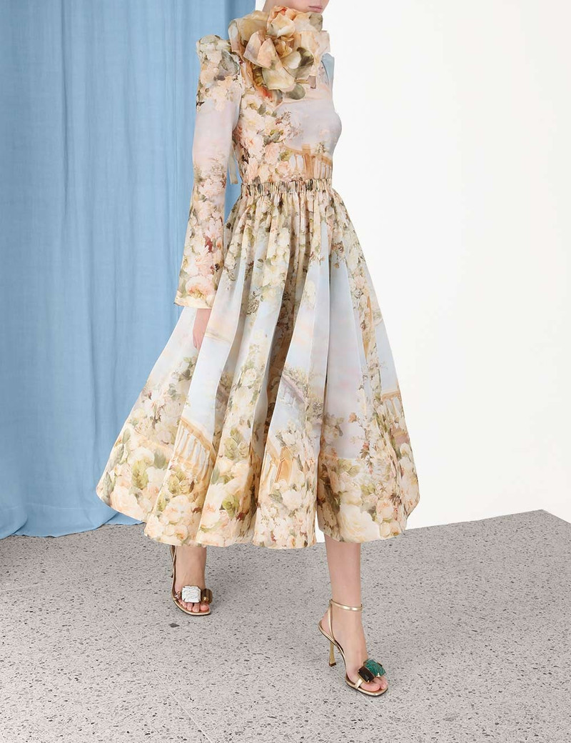 Zimmermann LYRICAL RUCHED MIDI DRESS - 8399DF232GASC | REVERSIBLE