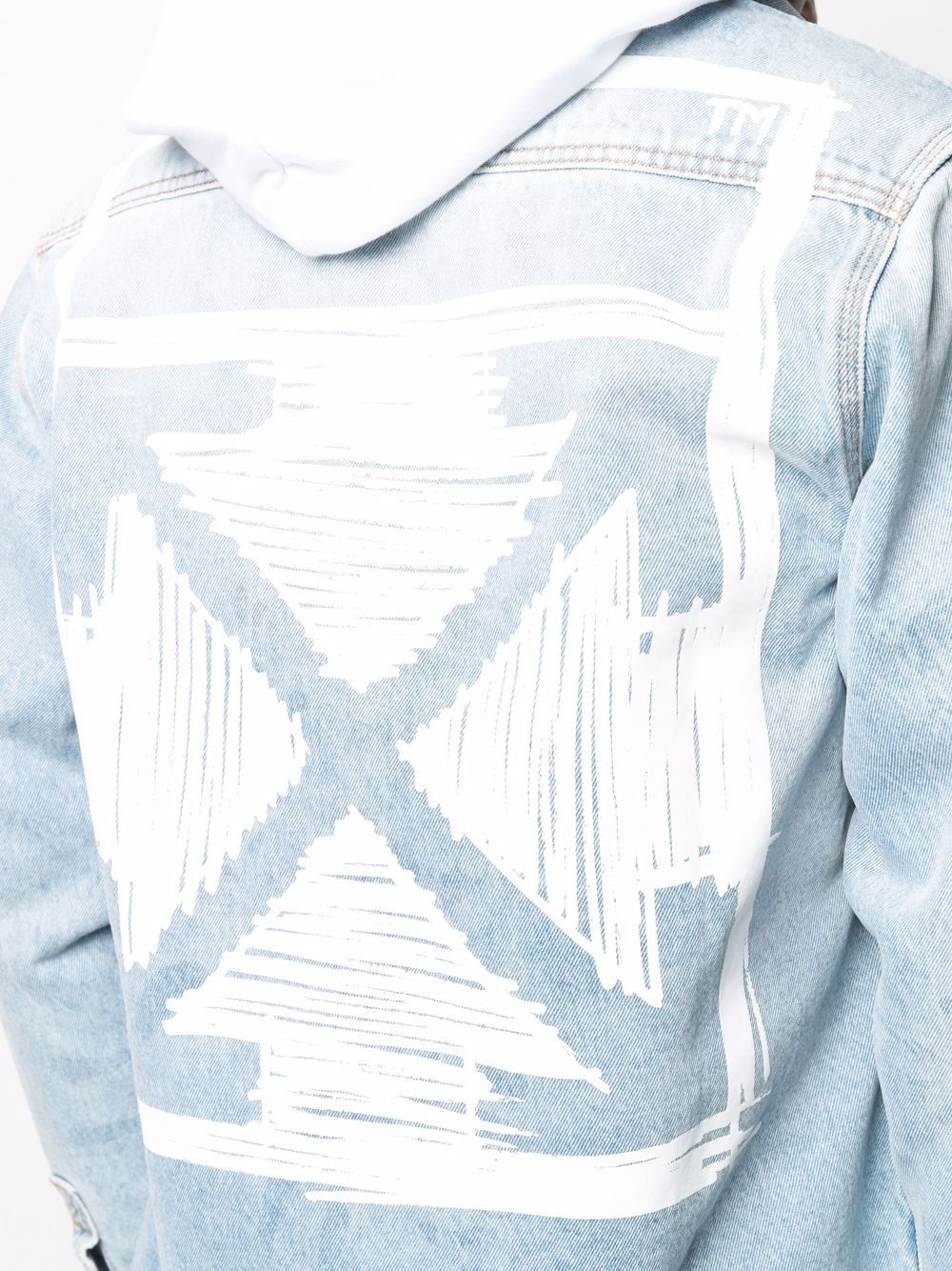 negative mark bleach-effect denim shirt - 5