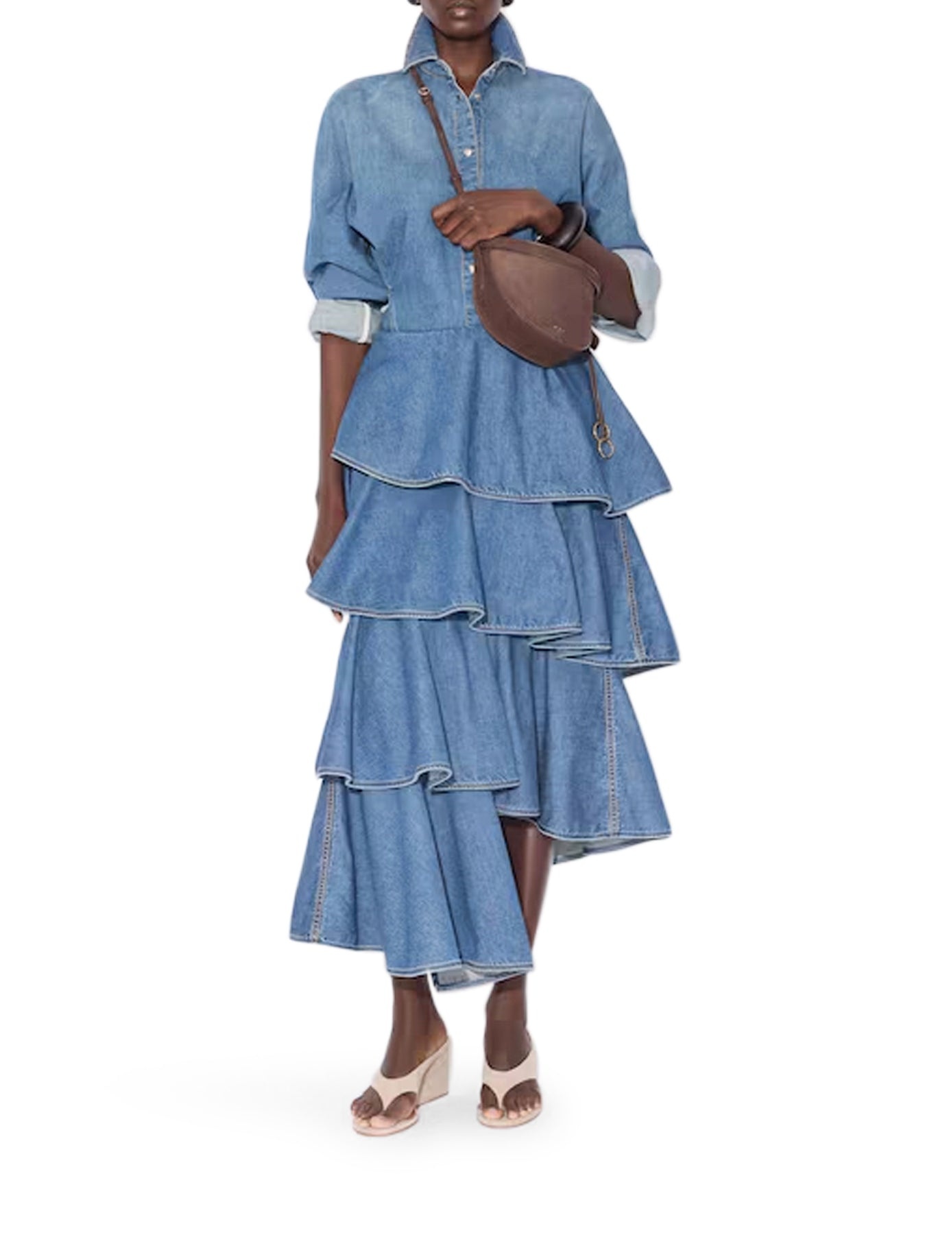 DENIM SPIRAL SKIRT - 3