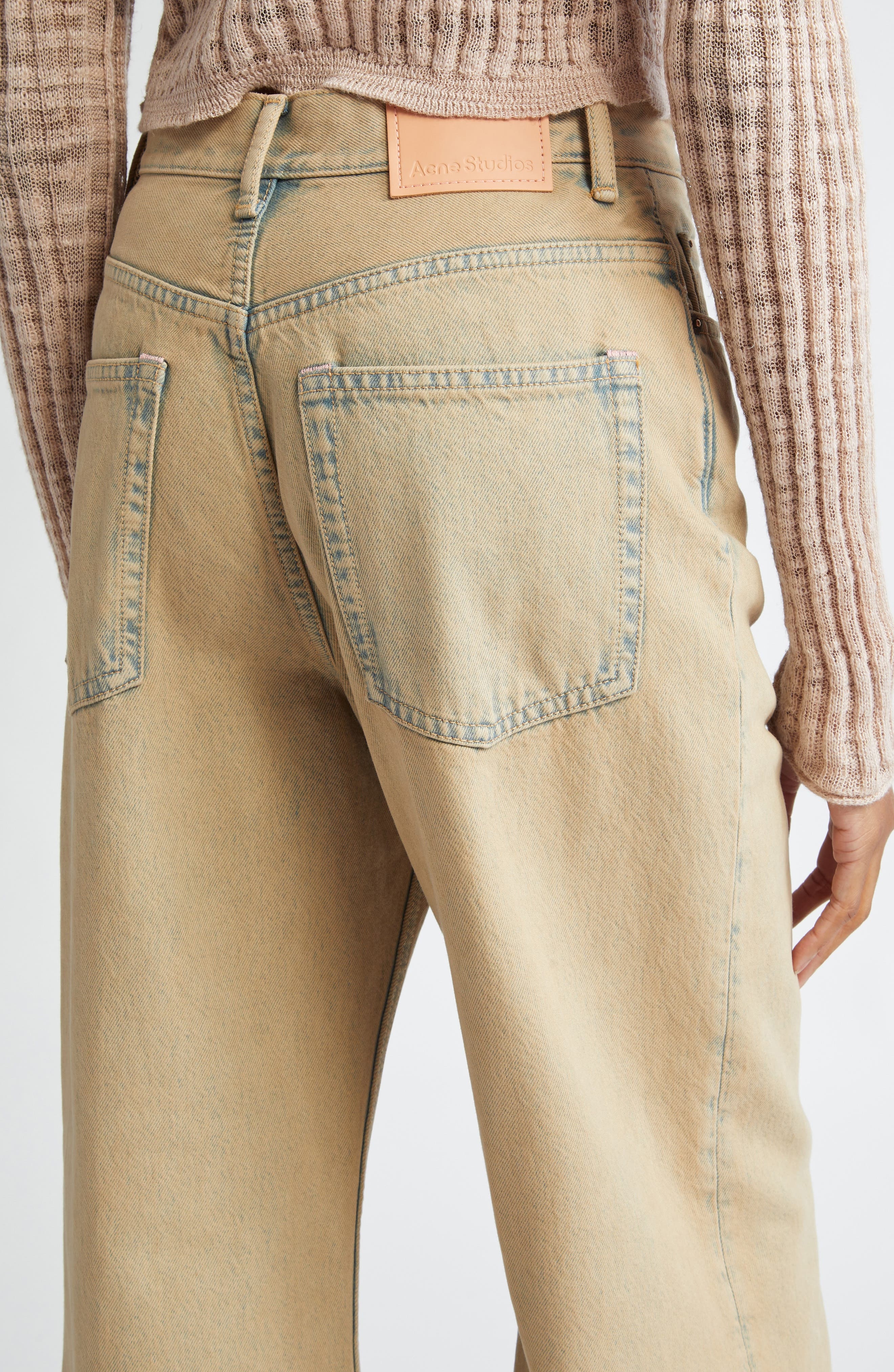 Acne Studios 2022 Relaxed Wide Leg Jeans in Light Sand at Nordstrom - 4