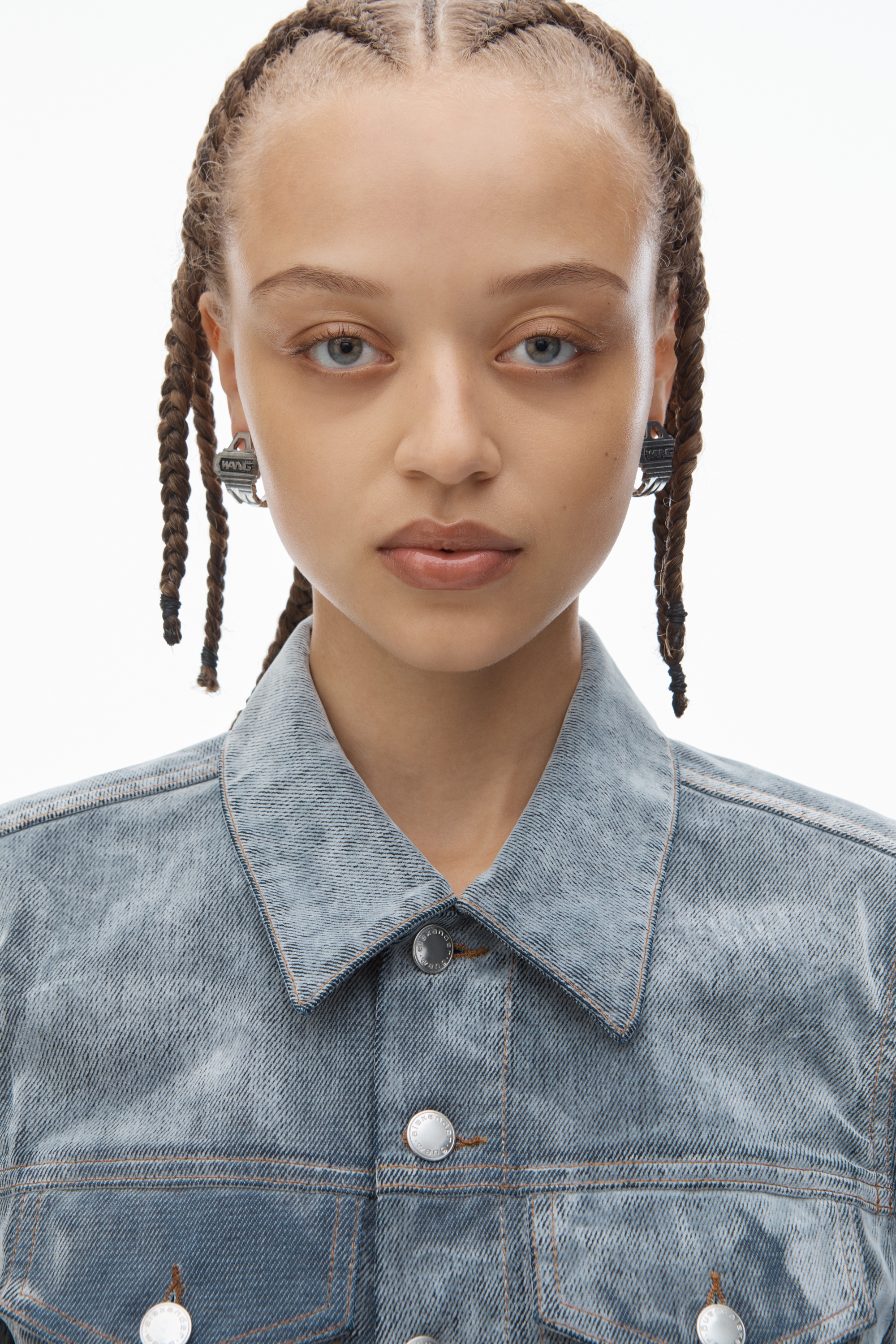 Slim Trucker Jacket in Flocked Denim - 4