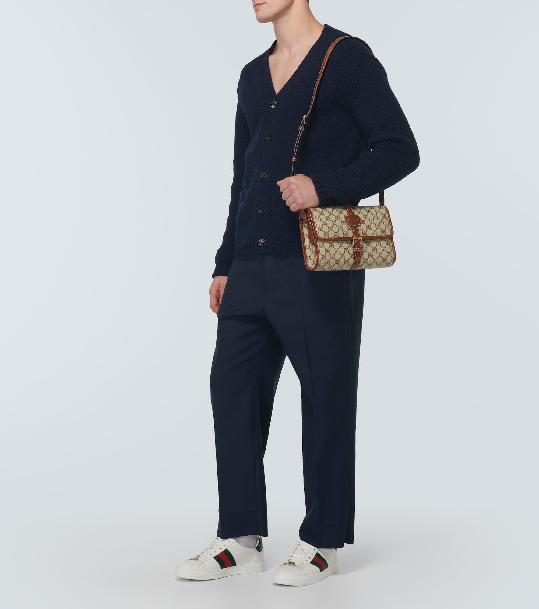 Ace Web Stripe leather sneakers - 2