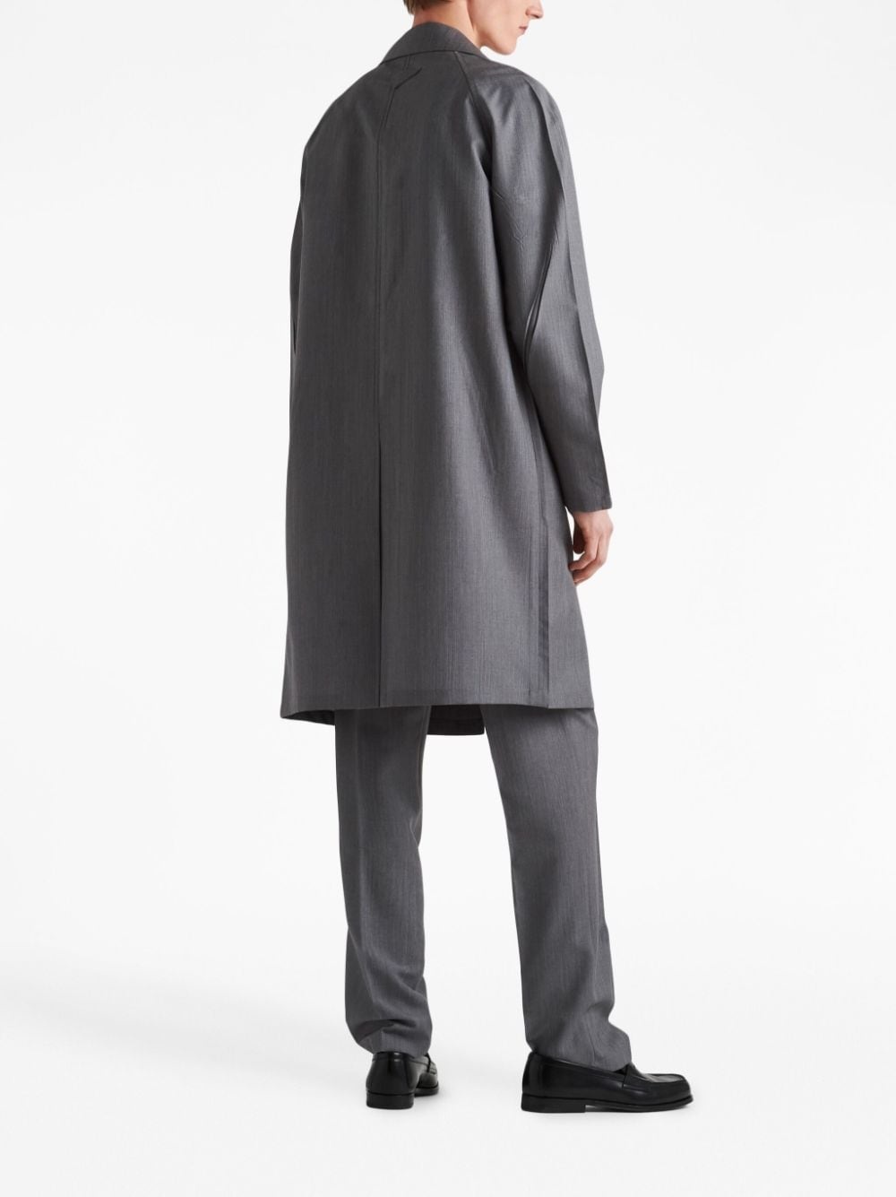 triangle-logo mohair tailored trousers - 3
