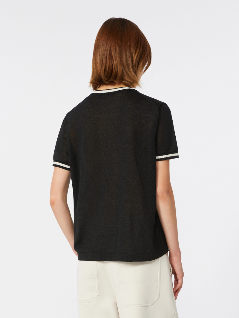 NORDICA Pure linen yarn sweater - BLACK 4