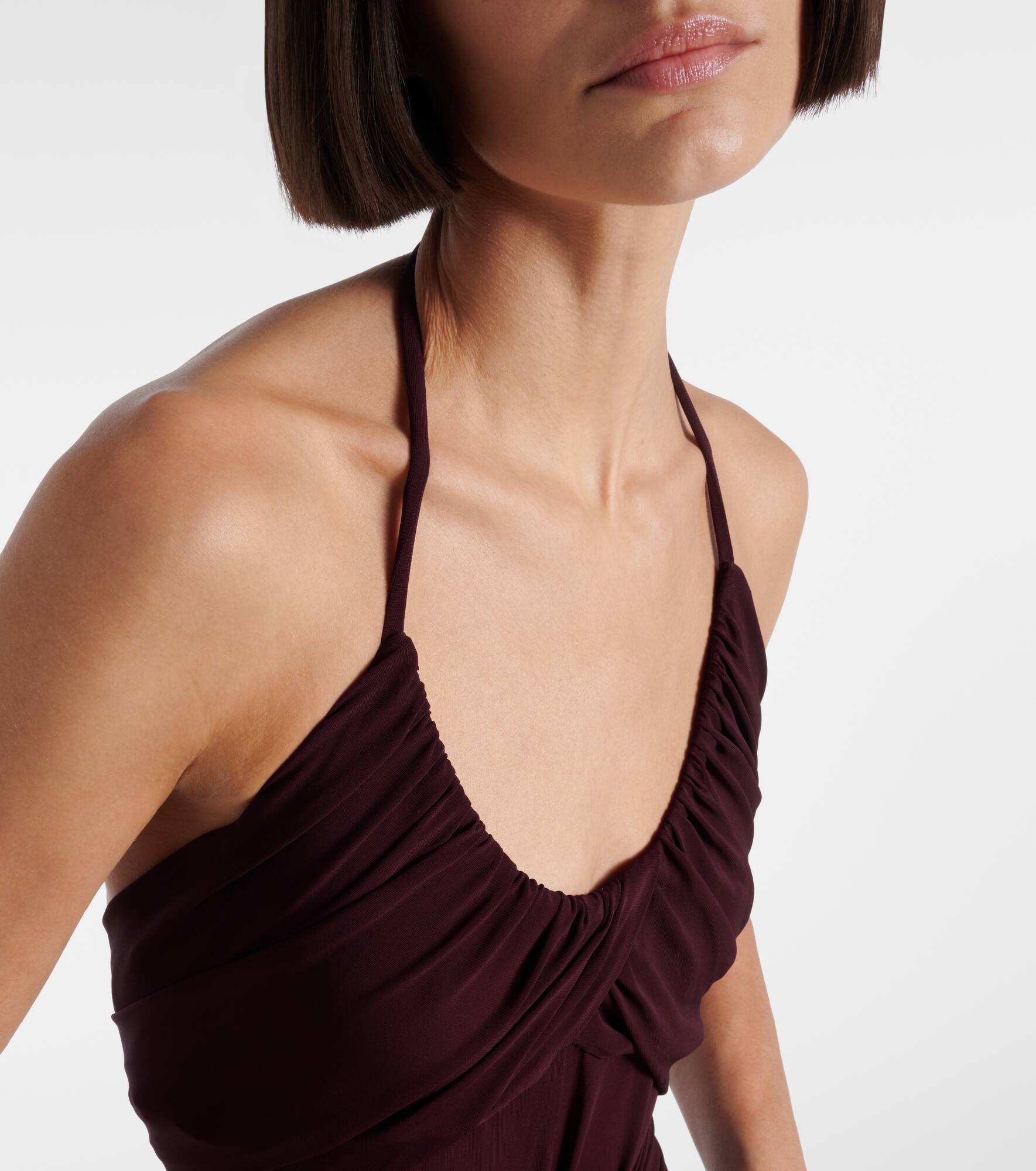 Draped halterneck maxi dress - 4