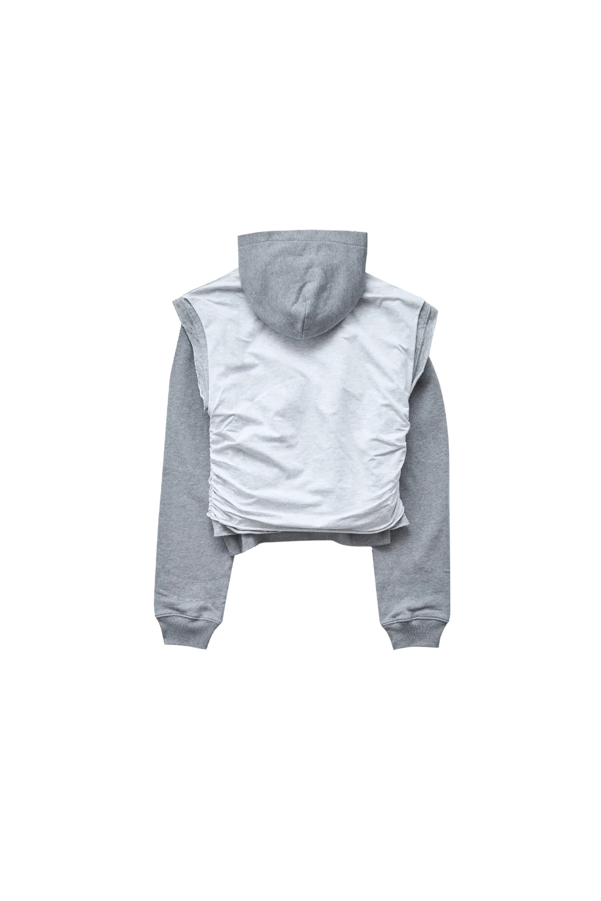 Acne Studios Gym Layered Hoodie Grey Melange - 2