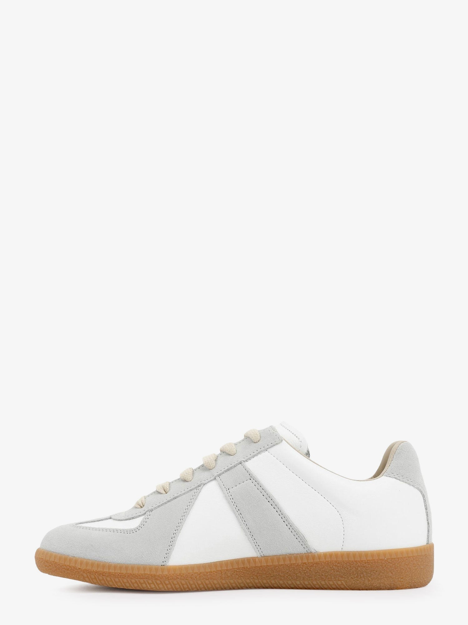 REPLICA LOW-TOP LEATHER SNEAKERS WITH SUEDE INSERTS - 3