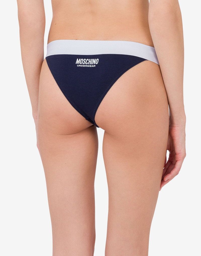Moschino DO NOT DISTURB STRETCH JERSEY BRAZILIAN BRIEFS outlook