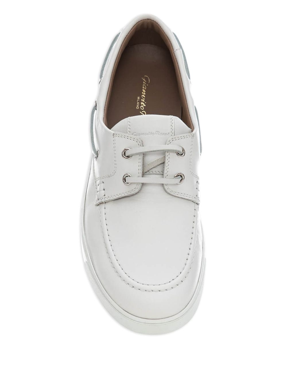 leather lace-up boat shoes - 2