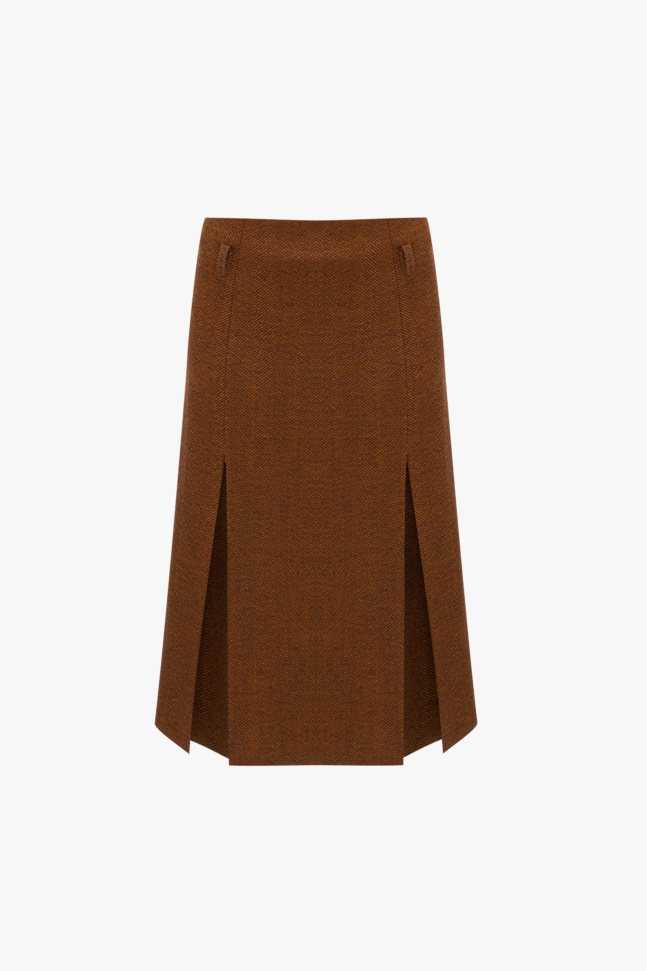 Double Layer Split Skirt In Caramel - 1