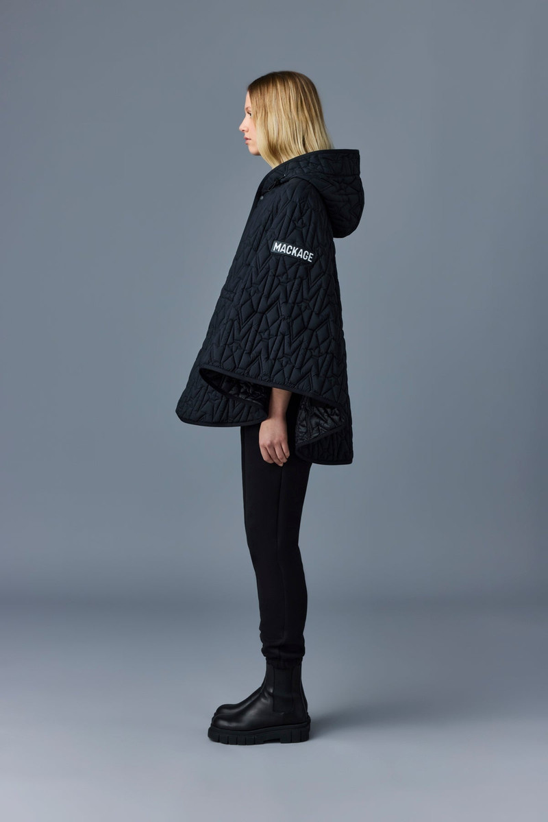 MICAH Mattle light down monogram poncho with hood 3