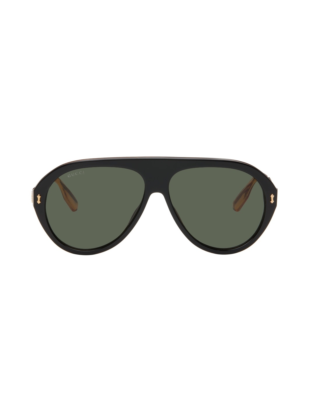 Black & Gold Round Sunglasses - 1