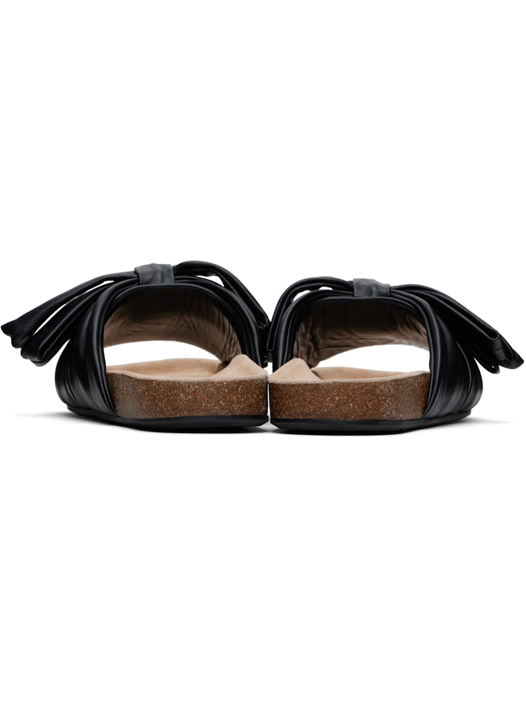 Black Bow Flat Sandals - 2