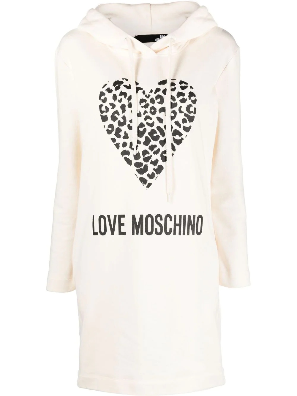 logo-print hooded dress - 1